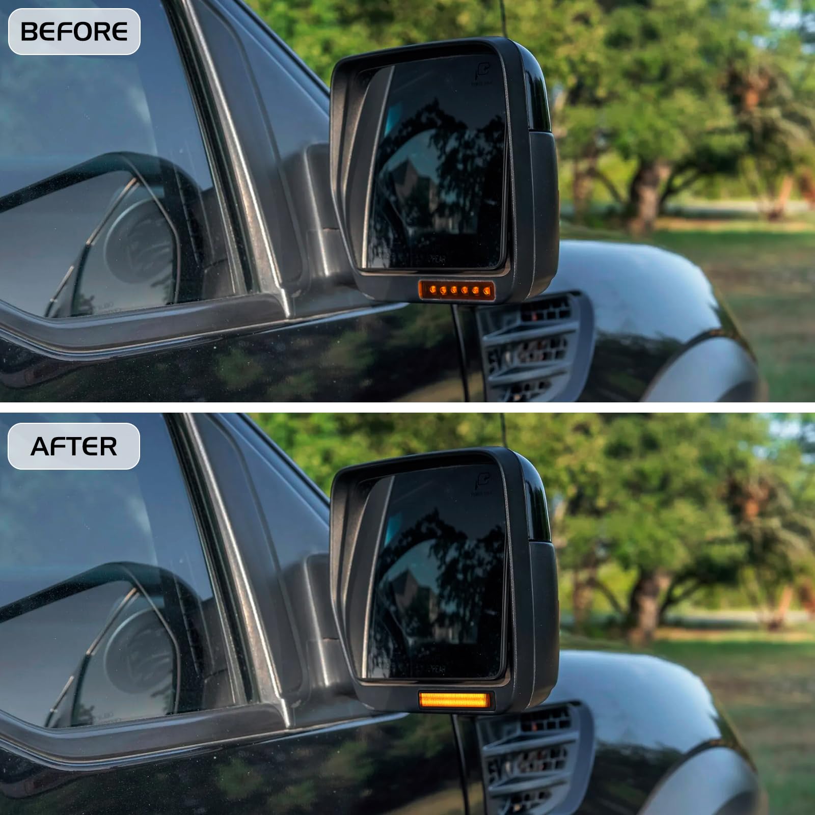 Fetonauto Sequential Amber Led Side Mirror Turn Signal Lights For 2004-2014 Ford F150 Raptor Expedition Lincoln Mark Lt, Smoked