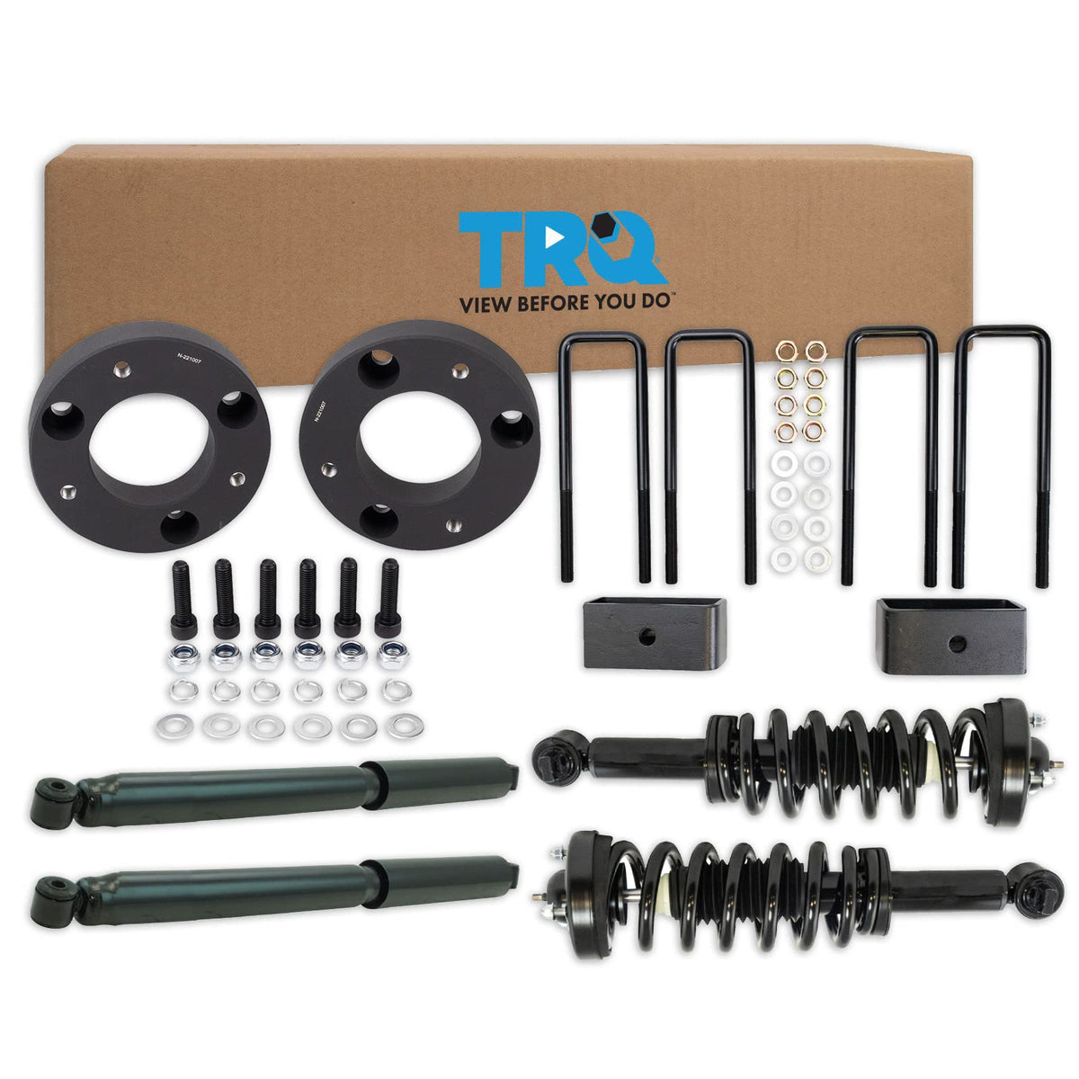 Trq Front And Rear Complete Strut Assembly & Shock Absorber Kit Complete Strut & Coil Spring Assembly Leveling Kit Compatible Wi
