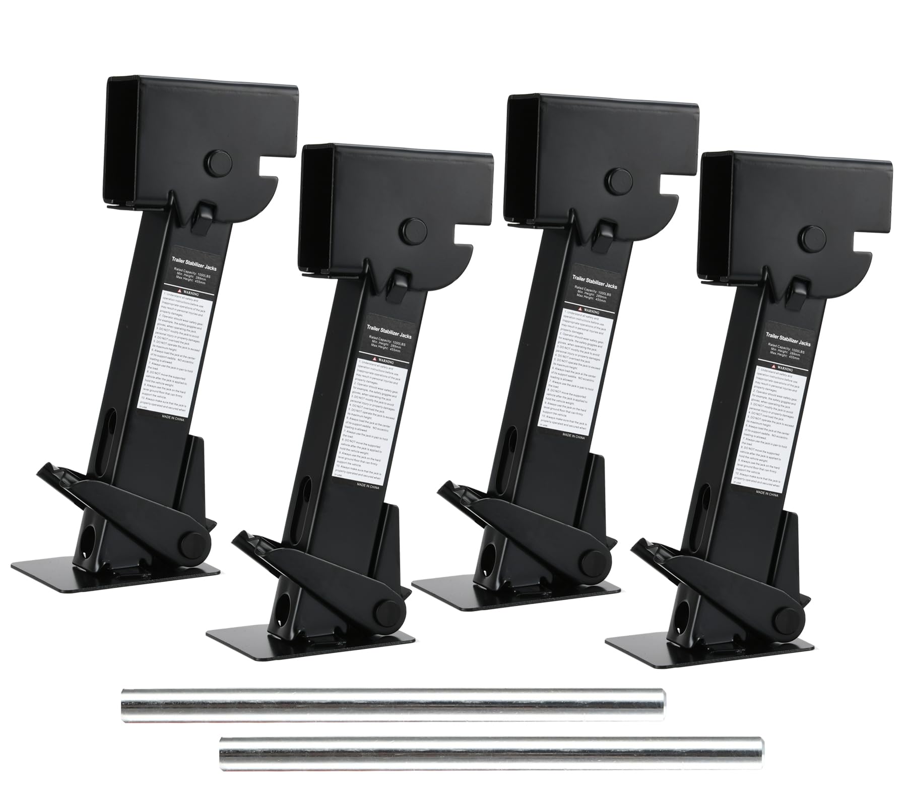 LUSHIH Set of 4 Trailer Stabilizer Leveling Jacks Folding Telescoping Legs for Travel RV Camper - 1000lbs Capacity Each
