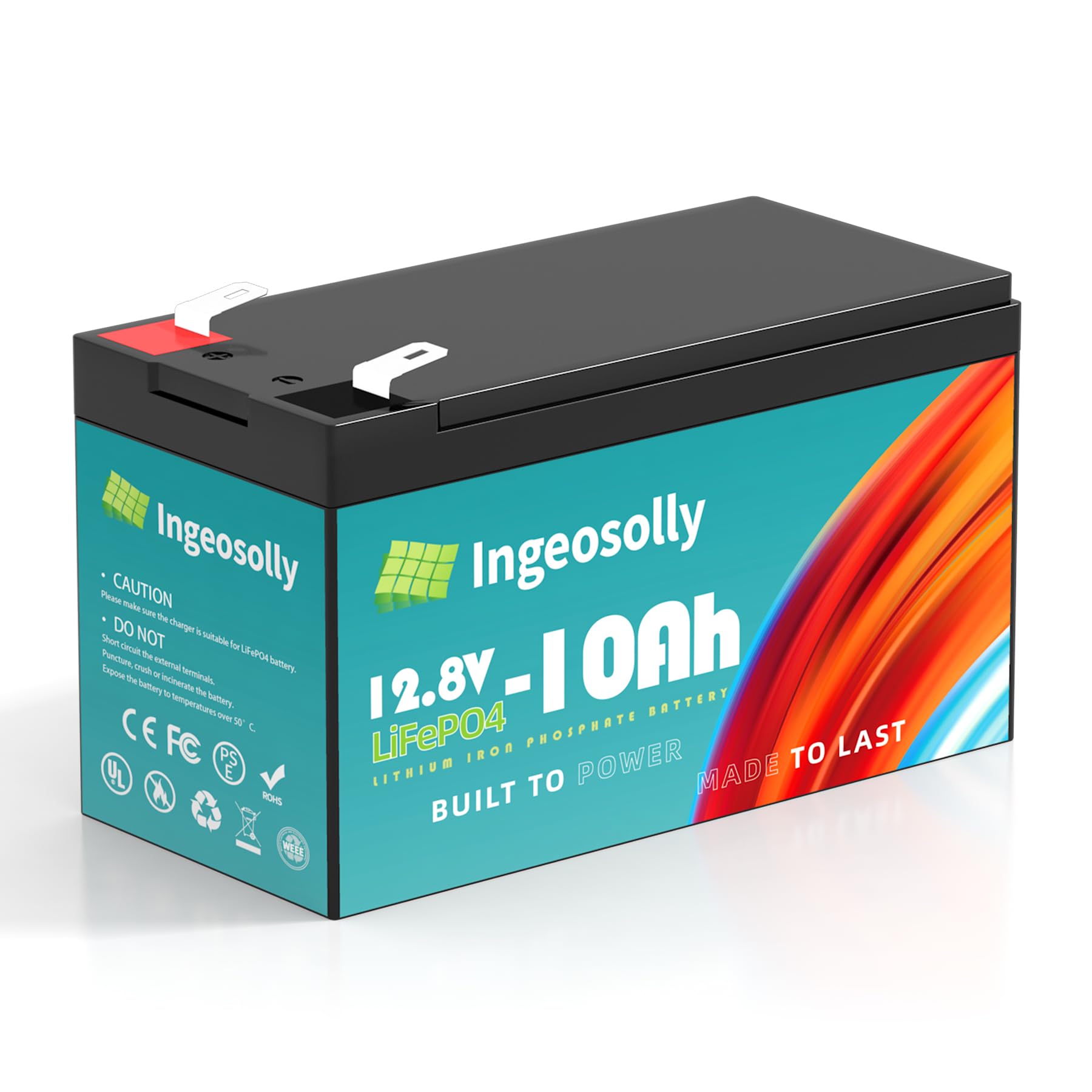 12V 10Ah Lithium Lifepo4 Deep Cycle Battery, 3000+ Cycles Rechargeable Battery Built In 10A Bms Iron Phosphate Batteries For Solar/Wind Power, Lighting, Power Wheels, Fish Finder And More