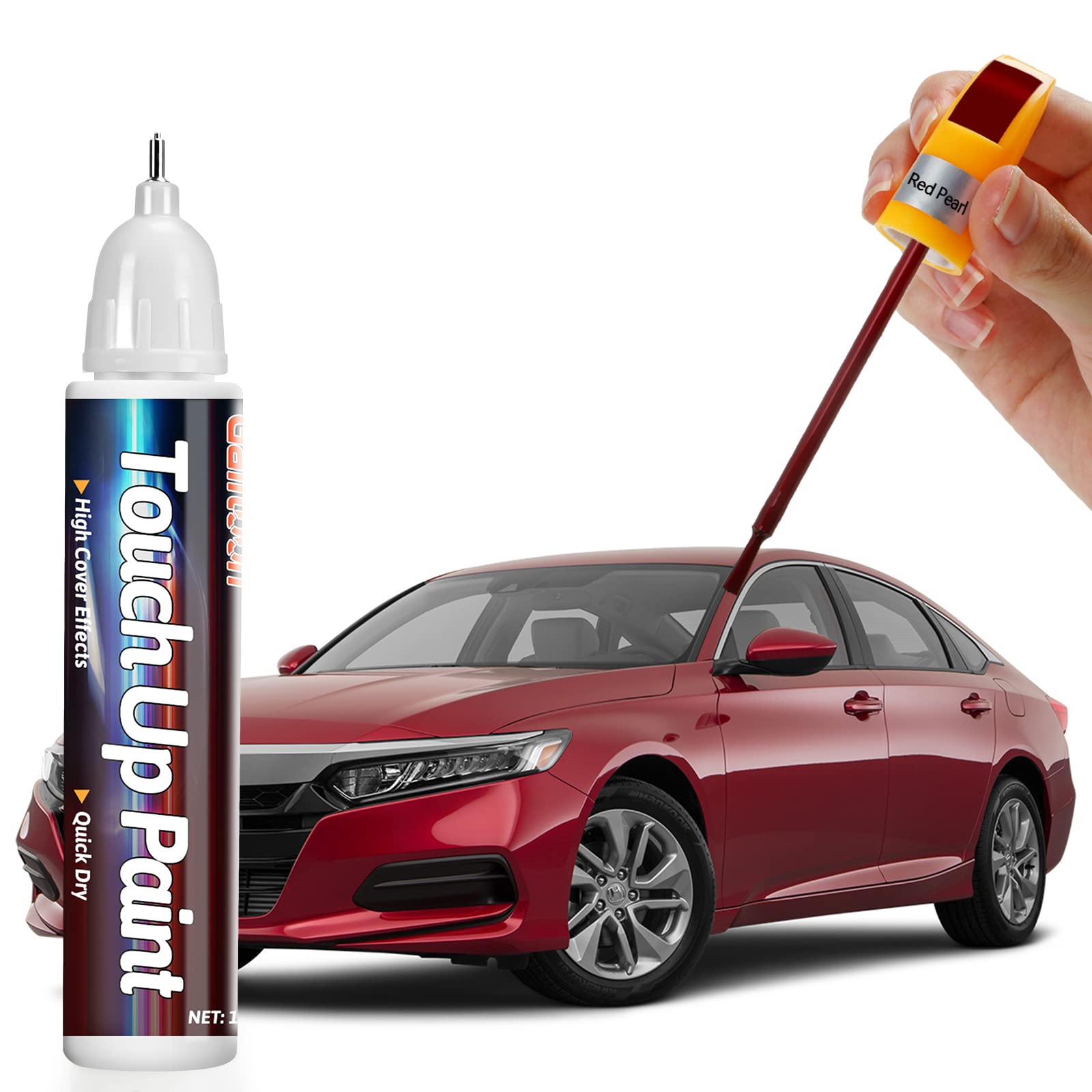 Red Pearl Touch Up Paint Pen for Cars, Car Paint Scratch Repair, Two-in-One Car Touch Up Paint Fill Paint Pen, Quick & Easy Solu