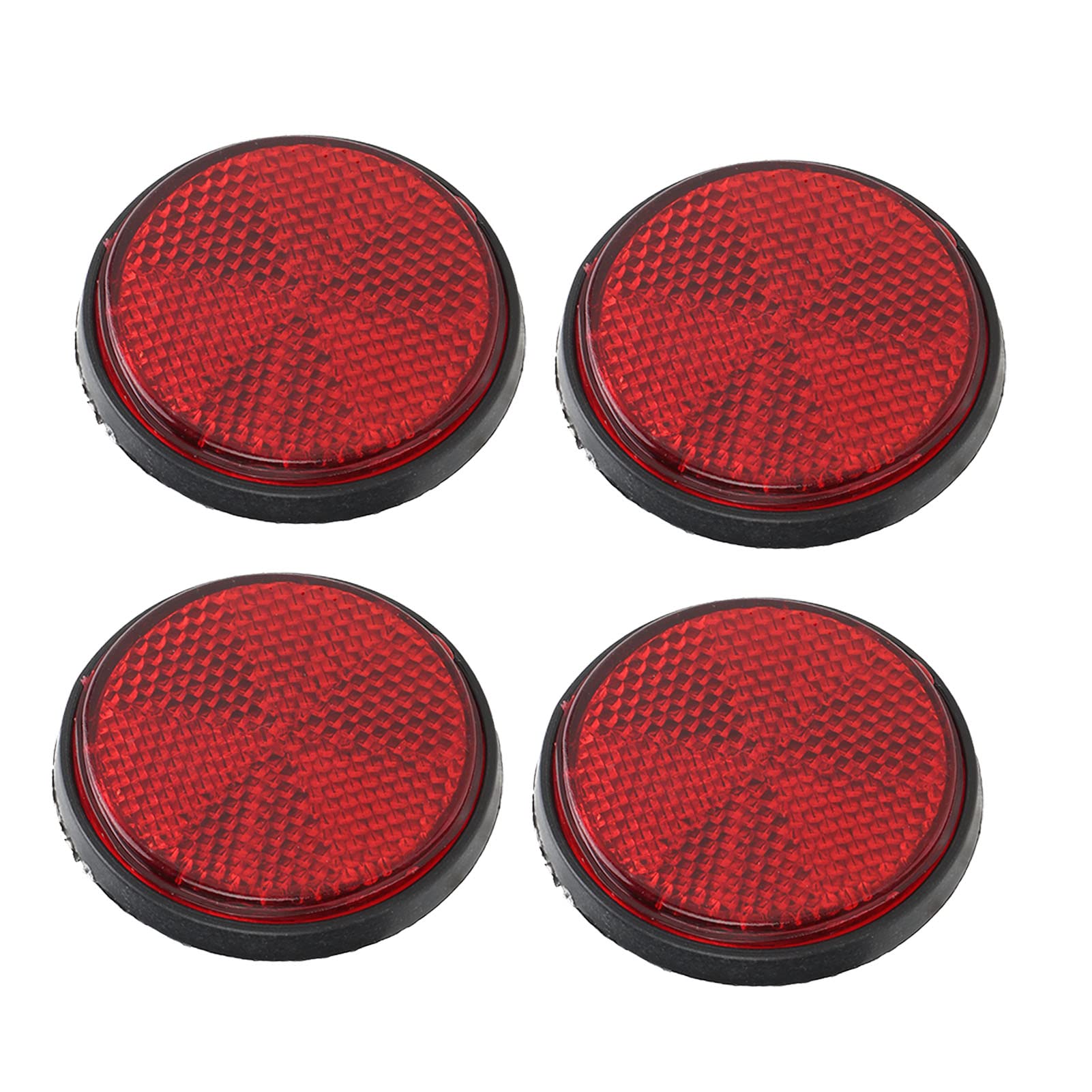 4Pcs Warning Reflector,2in Round Side Marker Reflectors Red M6x1.0 Thread for Motorcycle Bicycles Semi Trucks Trailers Boats Sco