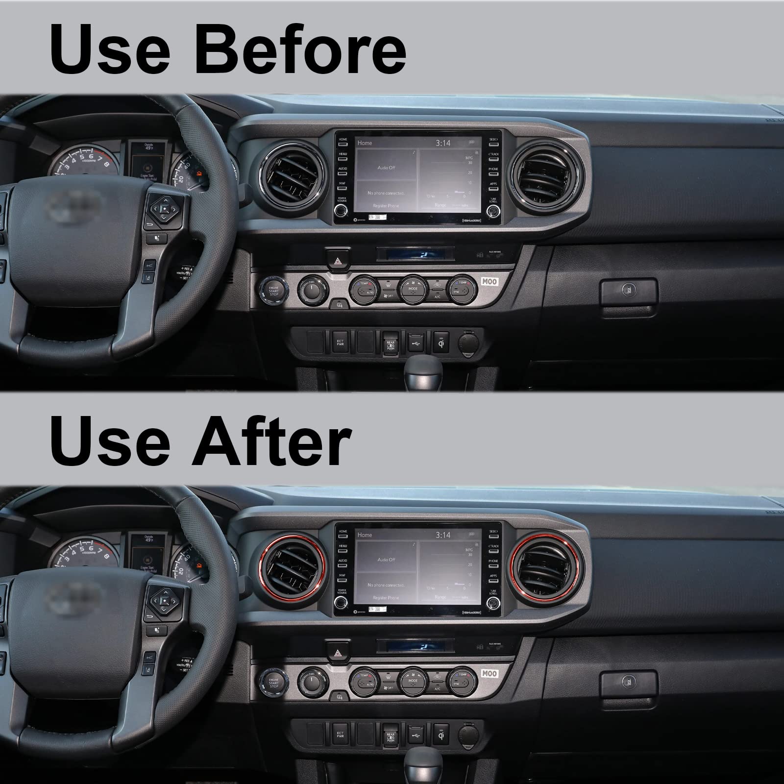 4 Pcs Compatible with 2016-2022 Tacoma A/C Outlet Vent Accessories and Applicable to 2023 Toyota Tacoma Premium Aluminum Alloy A