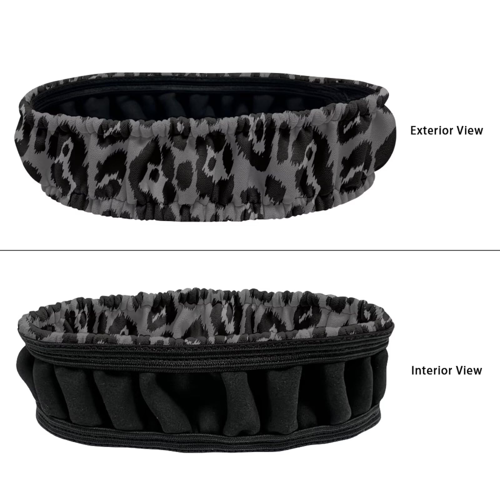 Huisefor Leopard Print Car Rear View Mirror Cover Fashion Elastic Auto Rear View Mirror Protector For Men Car Interior Decor Acc