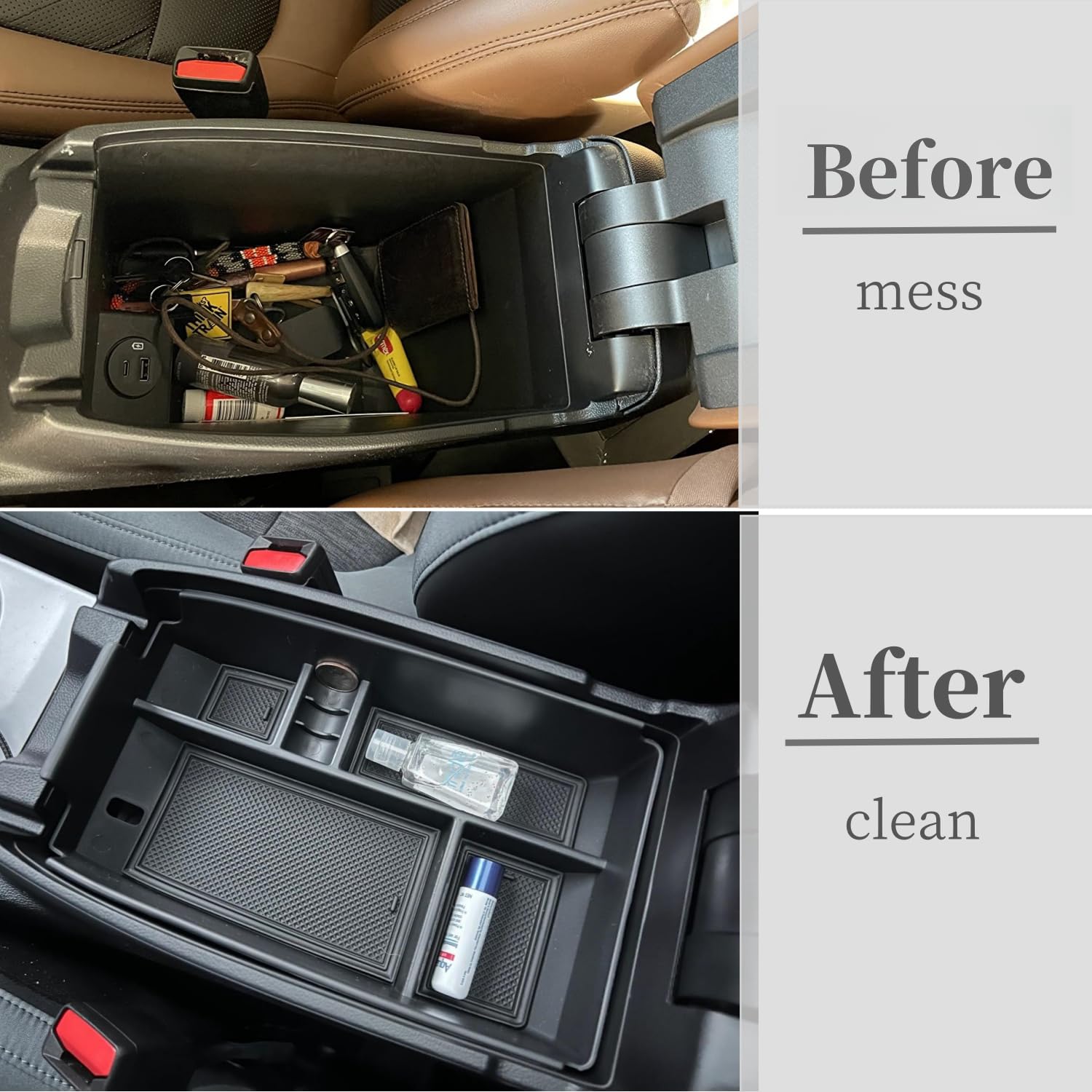 Vesul Center Console Organizer Compatible With Bronco Sport 2021-2025 Ford Escape 2020-2025 Storage Tray Abs Insert Organizer Glove Pallet Storage Console Separation