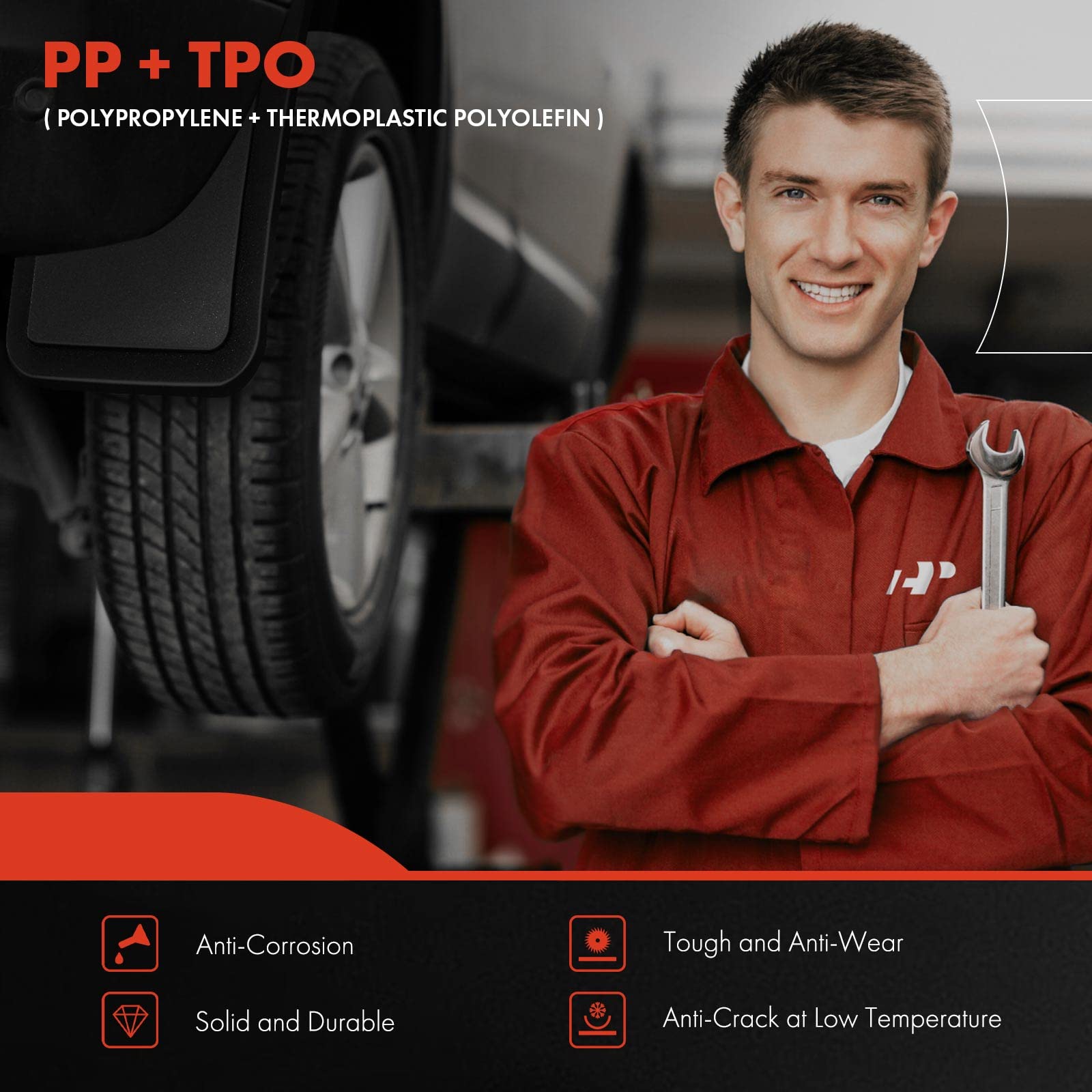 A-Premium - 4Pcs Mud Flaps Splash Guards W/Hardware Compatible With Ford Bronco 2024-2021, [4 & 2-Door] - For Base, Everglades,