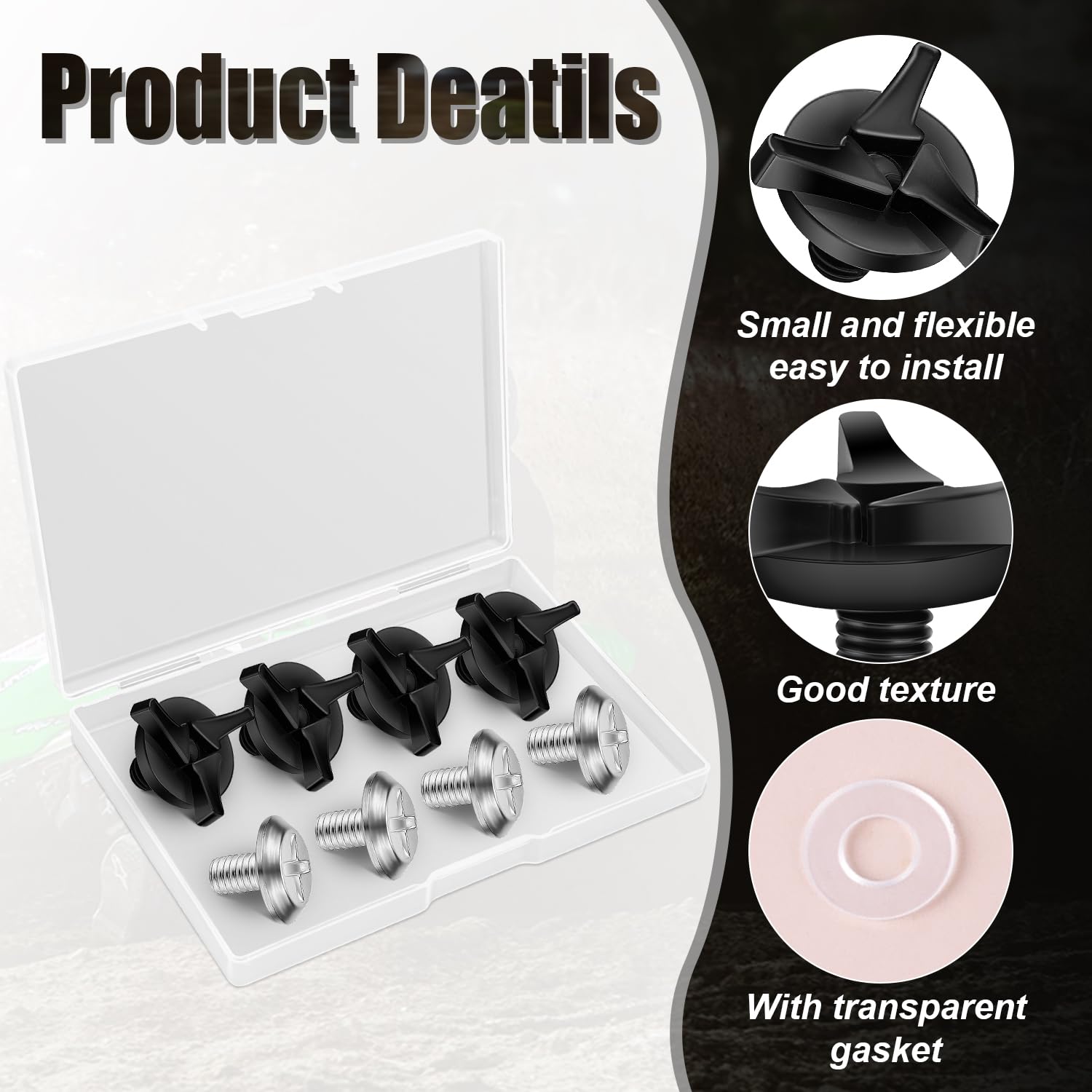 Leteveri 8Pcs Motorcycle Helmet Screws - Motorcycle Helmet Visor Screws Helmet Accessories (Black, Silver)