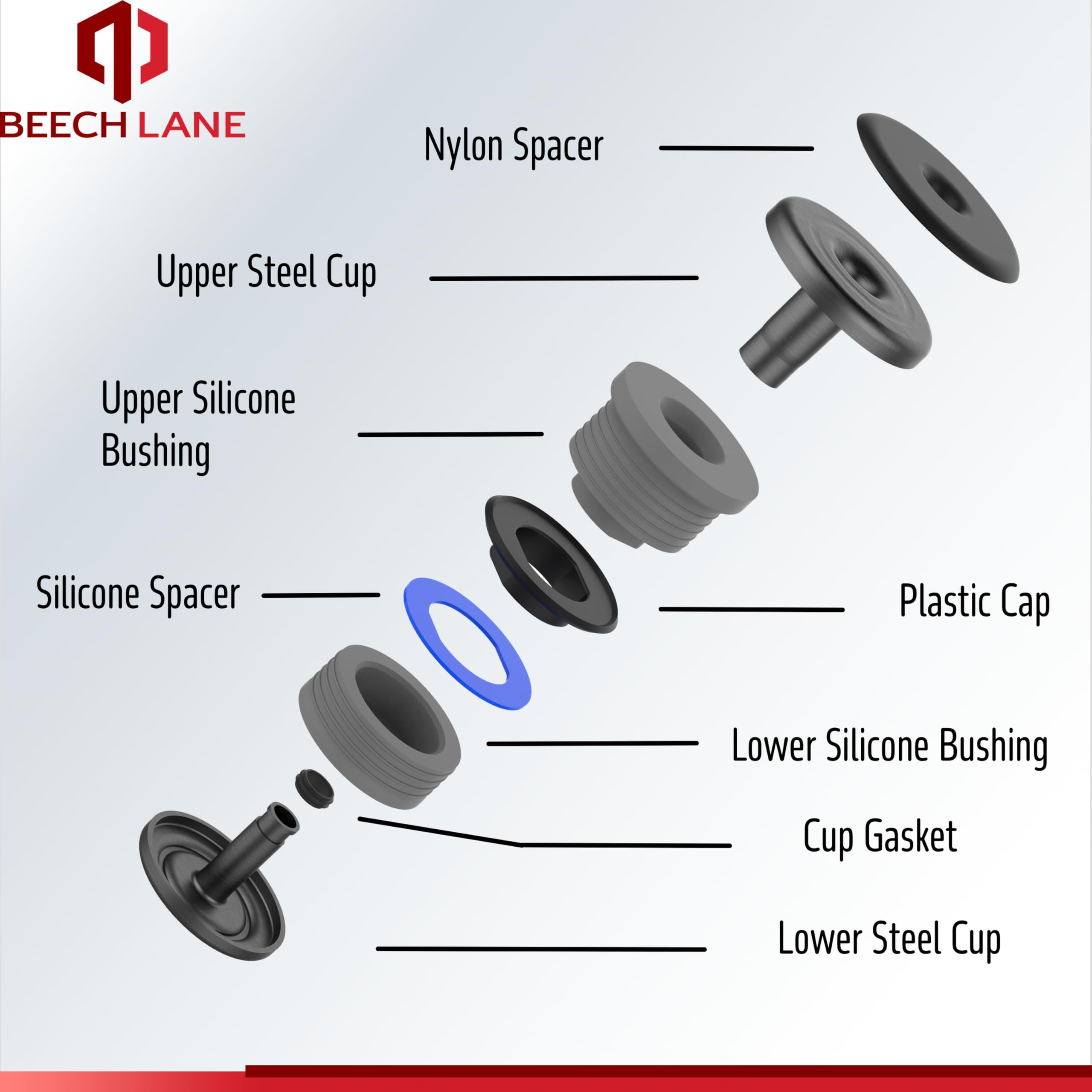 Beech Lane Silicone Body Mount Kit For 2008-2016 Ford F-250 / F-350 Crew Cab, Top Grade Silicone Mounts Improve Bumpy Ride, Dura