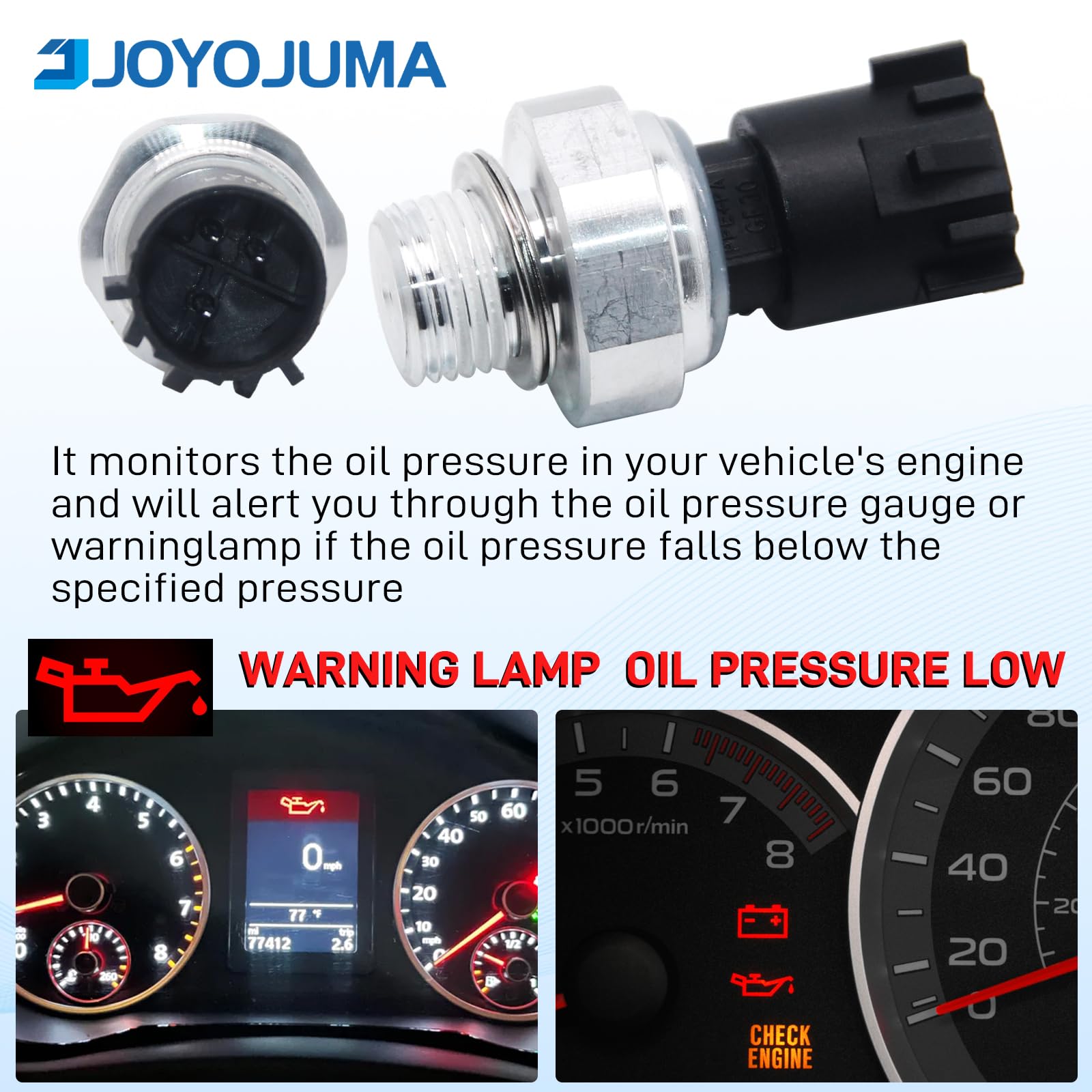 12673134 Oil Pressure Sensor for Chevrolet Silverado 1500 2500 Suburban Buick Chevy Express Avalanche Camaro Tahoe Colorado Equi