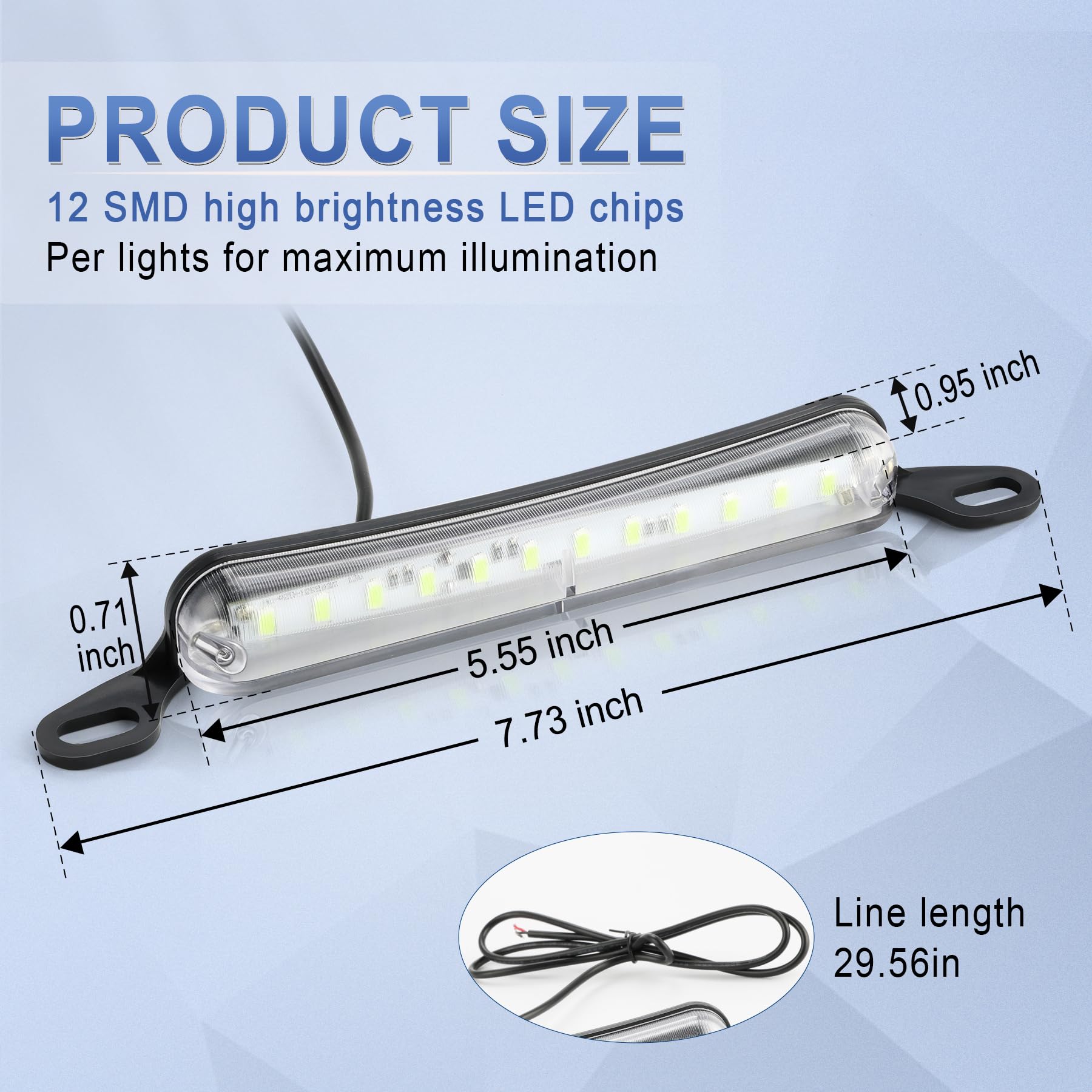 Livtee License Plate Light, Extremely Bright Led License Plate Lights Assembly For Trailer Utv Atv Truck Rv Boat, Ice Blue