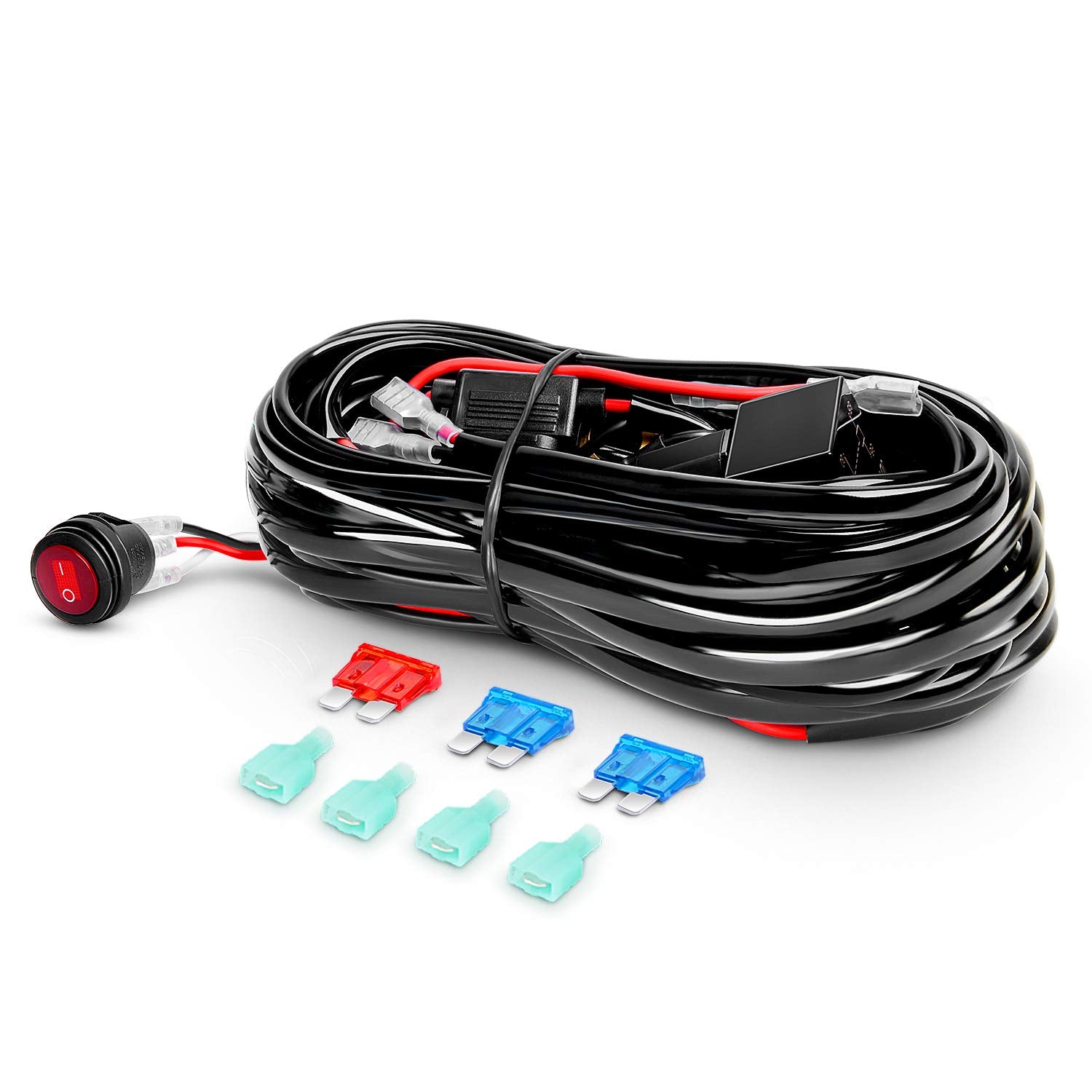 Nilight Led Light Bar 2Pcs 12 Inch 300W Triple Row Flood Spot Combo 30000Lm Driving Lights With Off Road Wiring Harness Kit -2 L