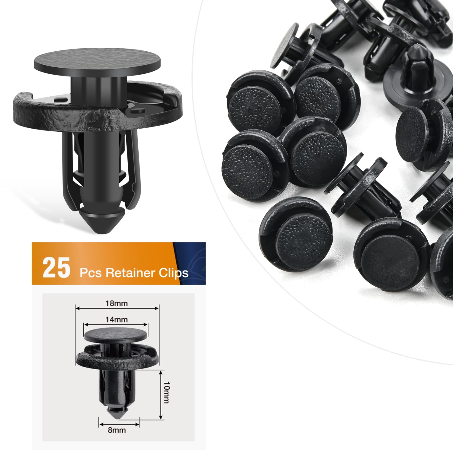 Gooacc 25Pcs Push-Type Bumper Clips Compatible For Toyota & Lexus 90467-08185 And Nissan Maxima 01553-09611