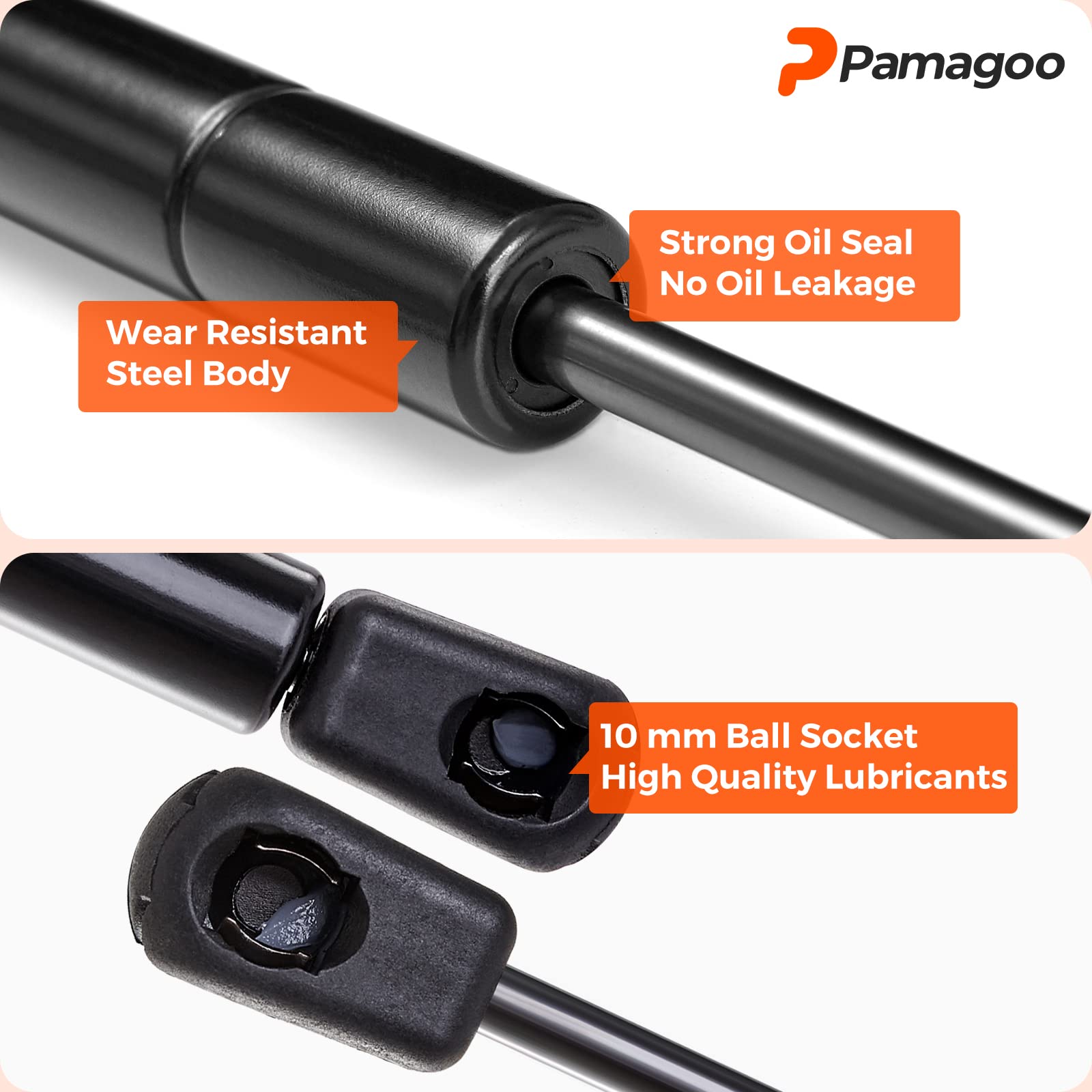 C16-25563 12 Inch 65 Lbs Gas Strut Shocks Lift For Leer Camper Shell Pickup Truck Topper Window Replacement Parts Weatherguard Tool Box Lid Door Support, 12 Gas Spring By Pamagoo 2 Pack