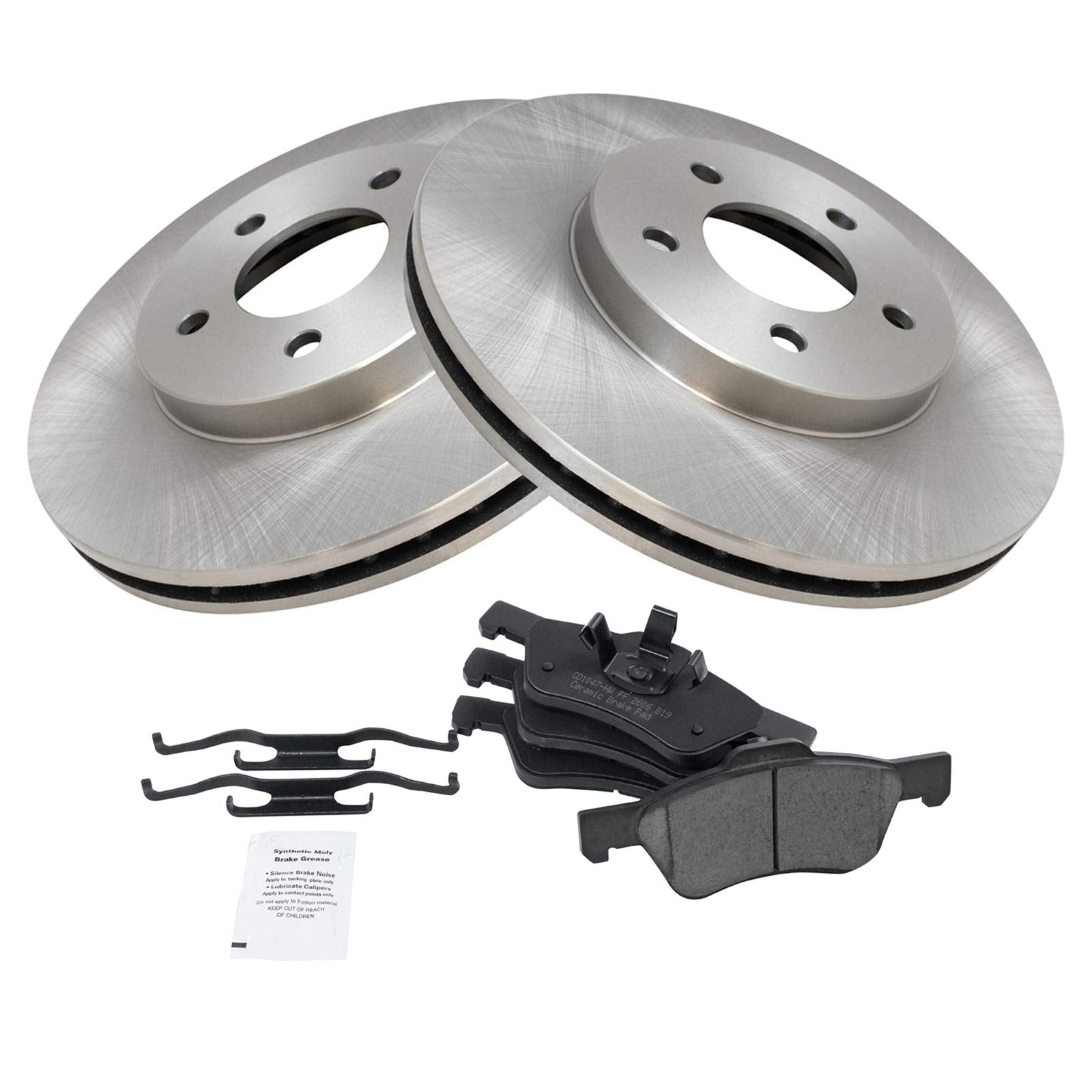 Trq Front Brake Pad & Rotor Kit Brake Pads Brake Rotor Ceramic Compatible With 2005-2012 Ford Escape 2005-2011 Mazda Tribute 200