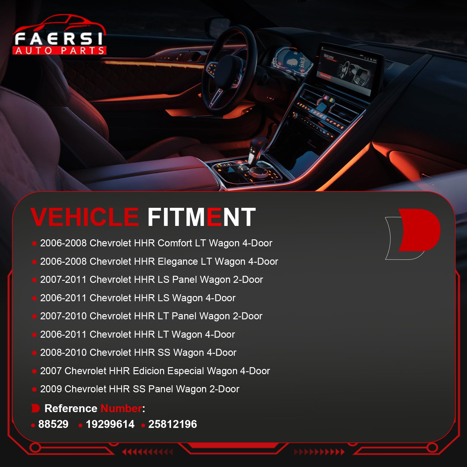 Faersi Interior Door Handle Front Or Rear Driver Side Door Handle Fits 2006 2007 2008 2009 2010 2011 Chevy Hhr, Chrome Finish, 8