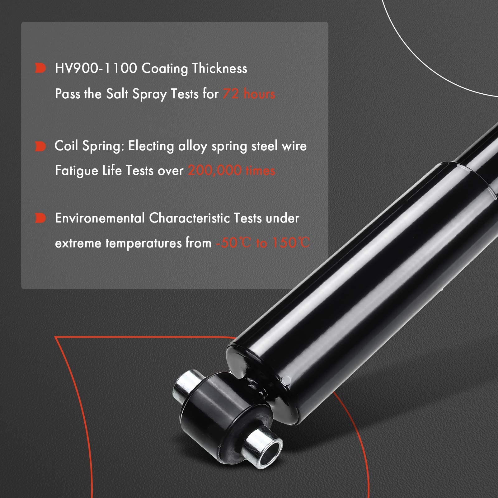 A-Premium Front Pair (2) Shock Strut Absorbers Compatible With Chevrolet Chevy Gmc K1500 K2500 Suburban Tahoe Yukon Cadillac Esc