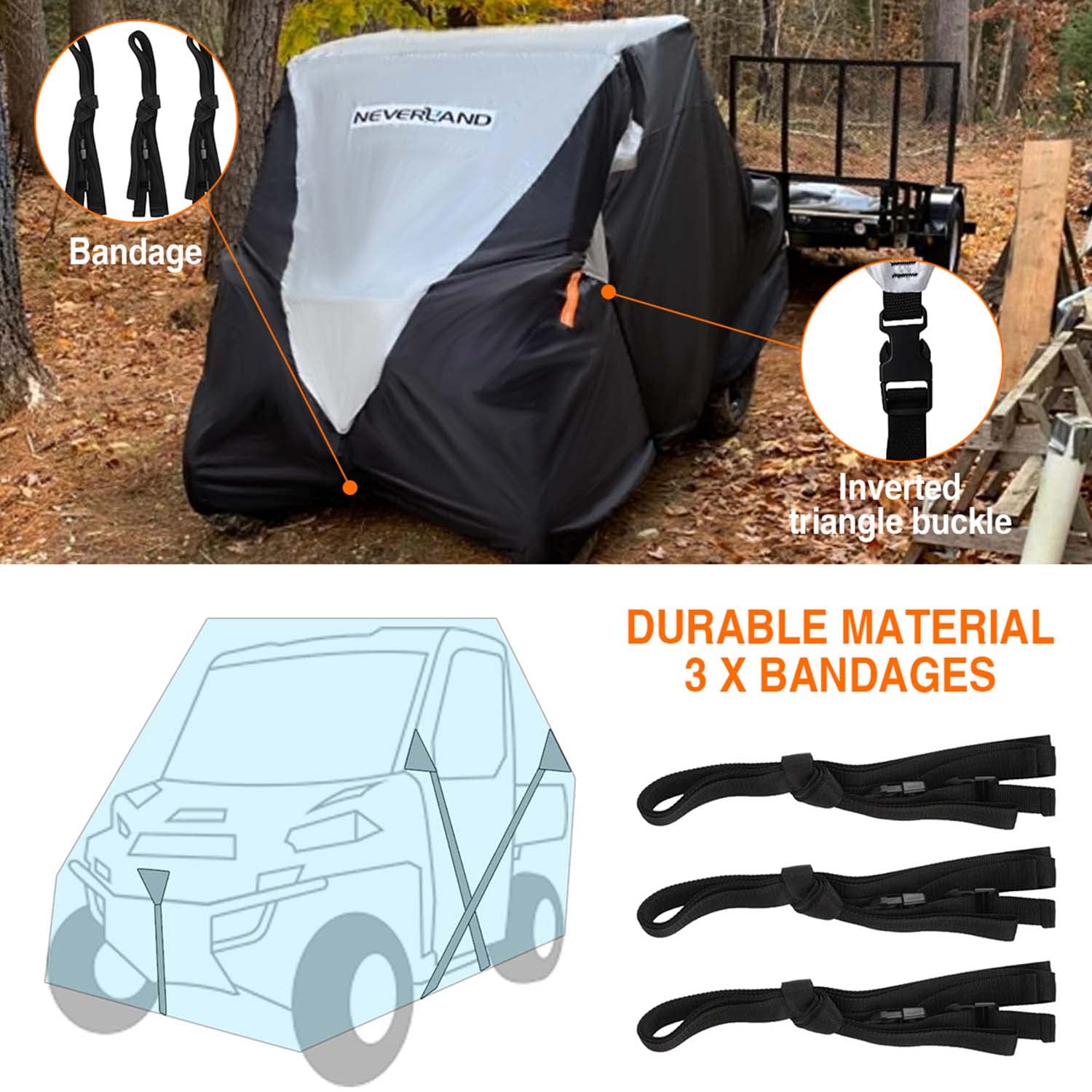 Neverland Utv Cover Waterproof 420D Heavy Duty 2-3 Seater/4-6 Seater Side By Side Ranger Cover For Polaris Rzr Xp Yamaha Yxz Can-Am Kawasaki