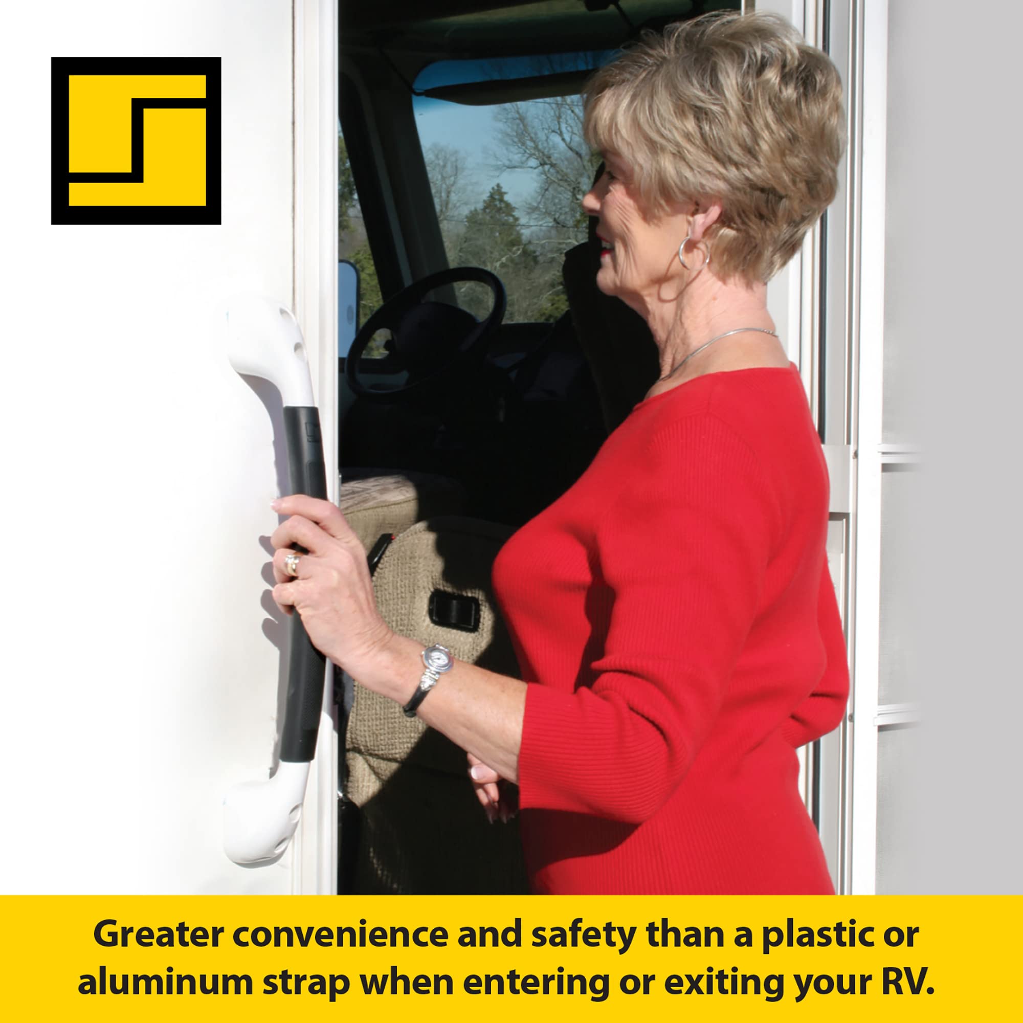 Stromberg Carlson Ah-150 Black Soft Touch Assist Handle - Rv Exterior Grab Handle And Entrance Handle - Grab Bars For Rv And Cam