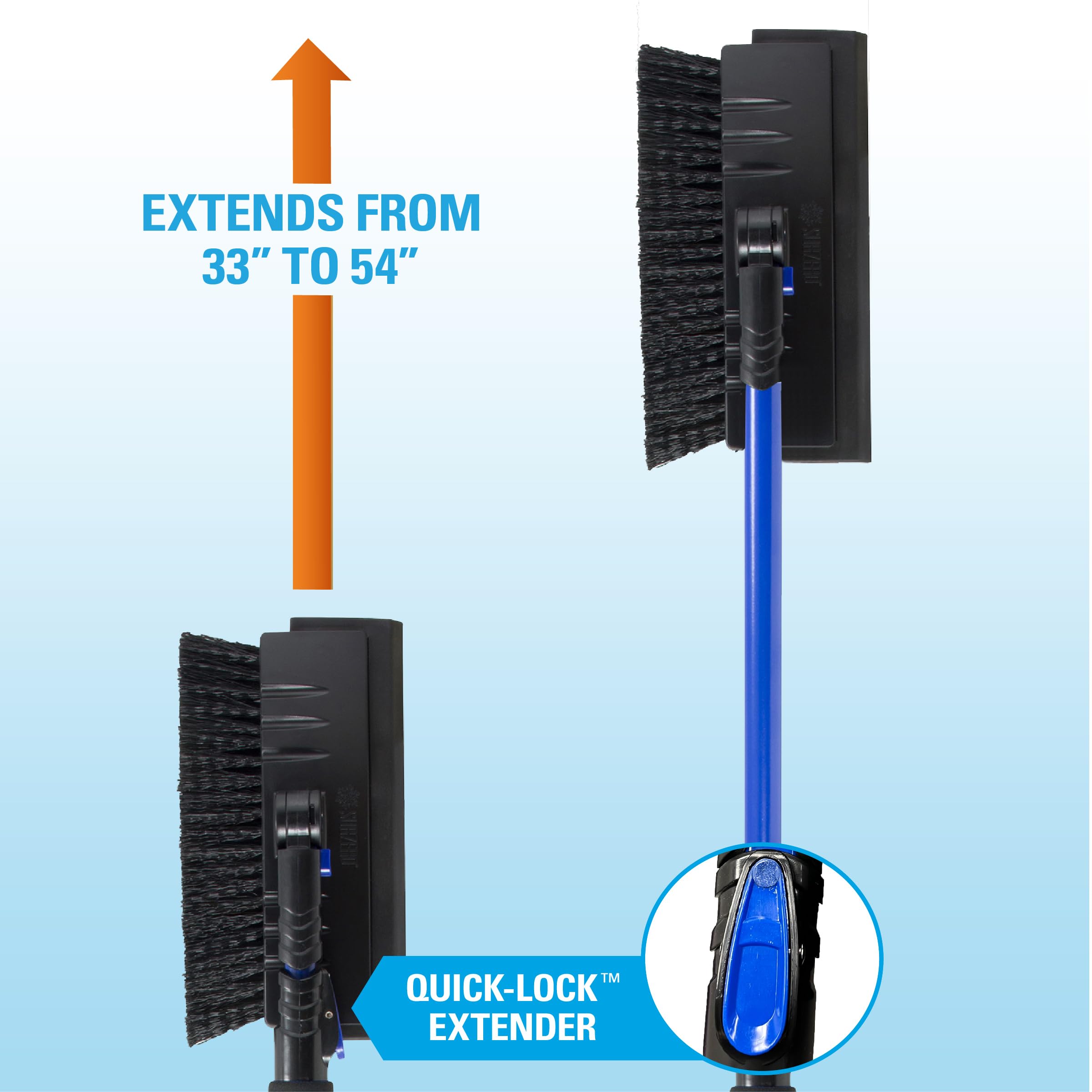 Subzero 14015 54'' Avalanche Snowbroom For Truck, Car With Pivoting Brush Head And Squeegee