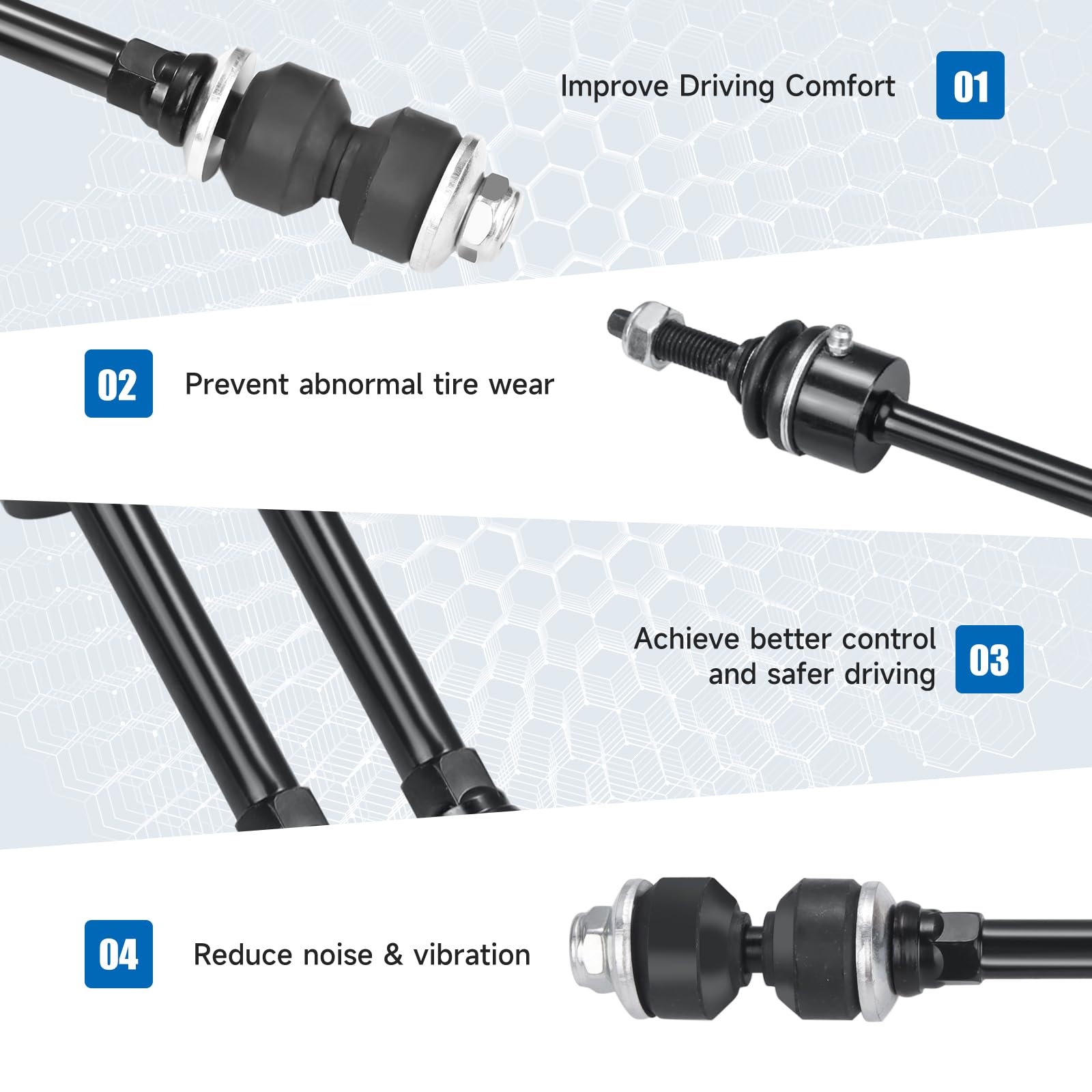 K80337 Front Sway Bar End Link Kit Compatible With 2005-2008 Ford F-150 2Wd 2006-2008 Lincoln Mark Lt 2Wd,Front Stabilizer Bar E