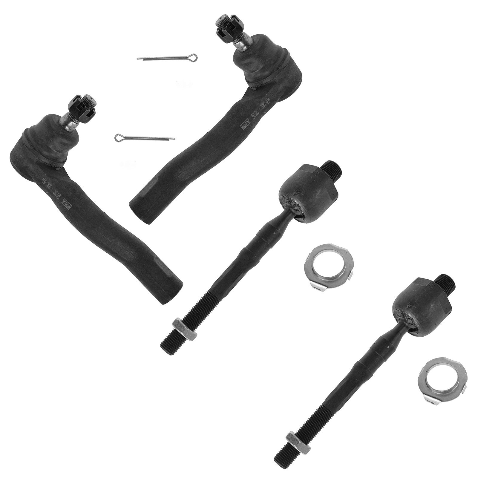 Trq Front Tie Rod Set Compatible With 2006-2012 Ford Fusion 2007-2012 Lincoln Mkz 2006 Zephyr 2006-2009 Mercury Milan