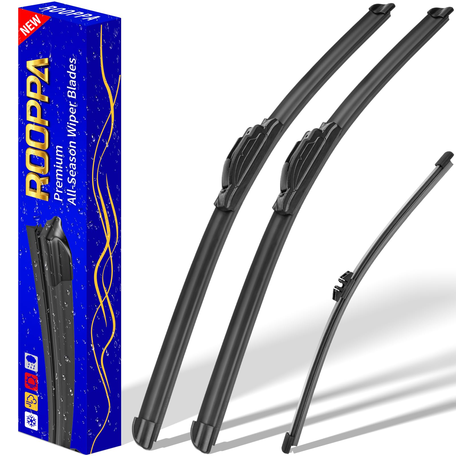 3 Wipers Replacement For 2018-2022 Ford Expedition, Windshield Wiper Blades Original Equipment Replacement - 22''/22''/11'' (Set