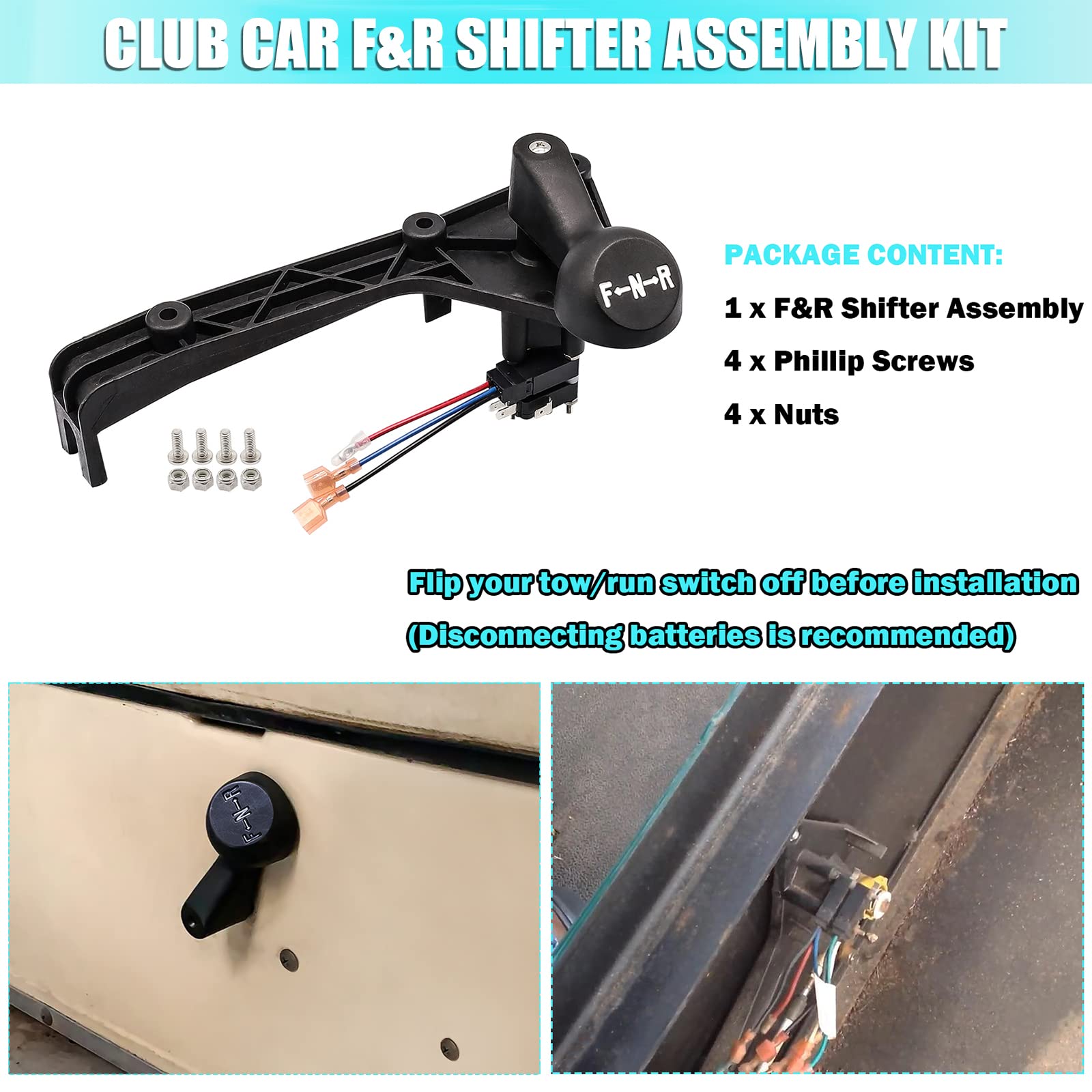 Cartclan Club Car F&R Shifter Assembly Kit For 1992-Up Ds Gas Golf Cart Oem #1016947 8248 8233