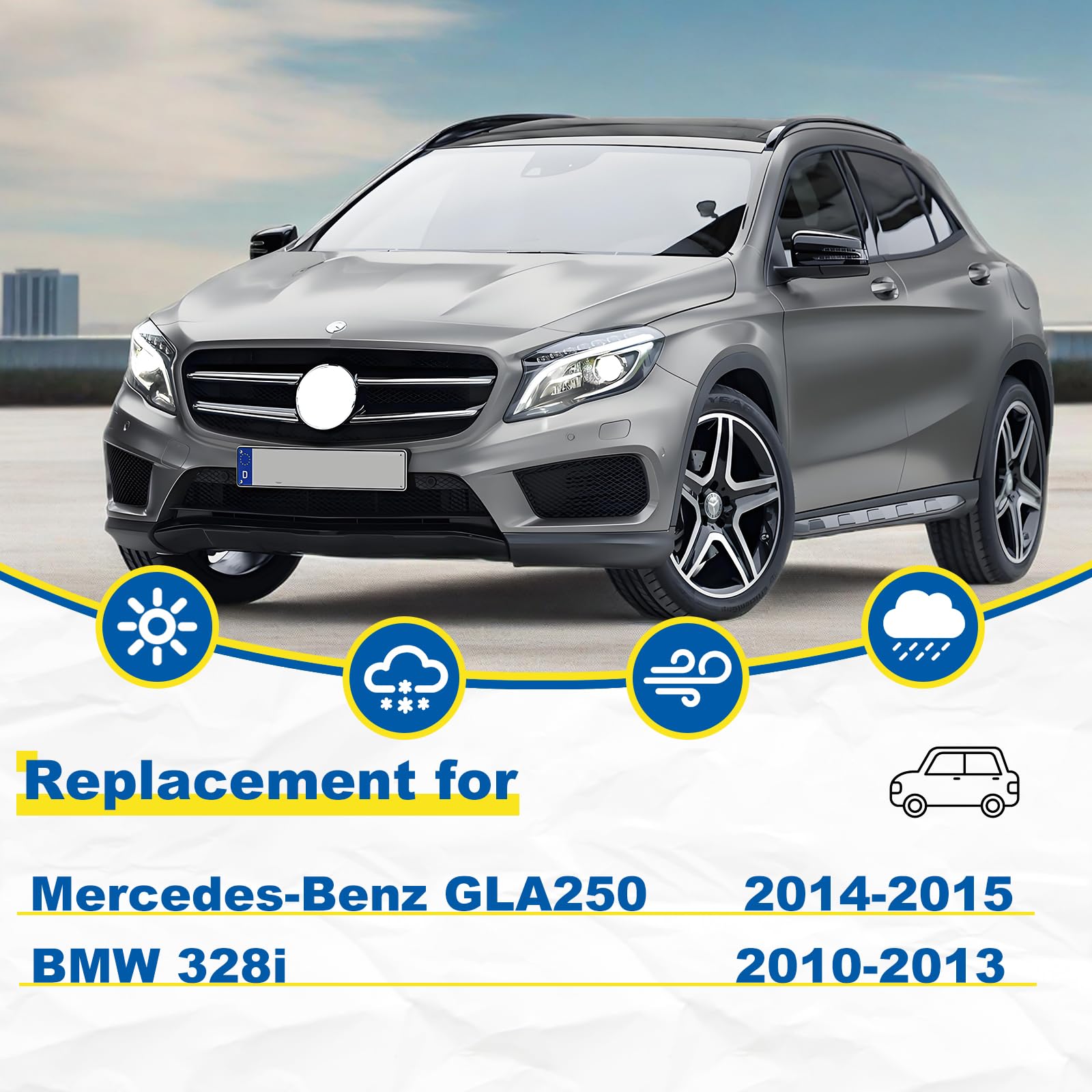 Hrsno Quality All-Season Premium Windshield Wiper Blade Replacement For Bmw 328I 2010-2013, Easy For Installation 24''+19''(Pack