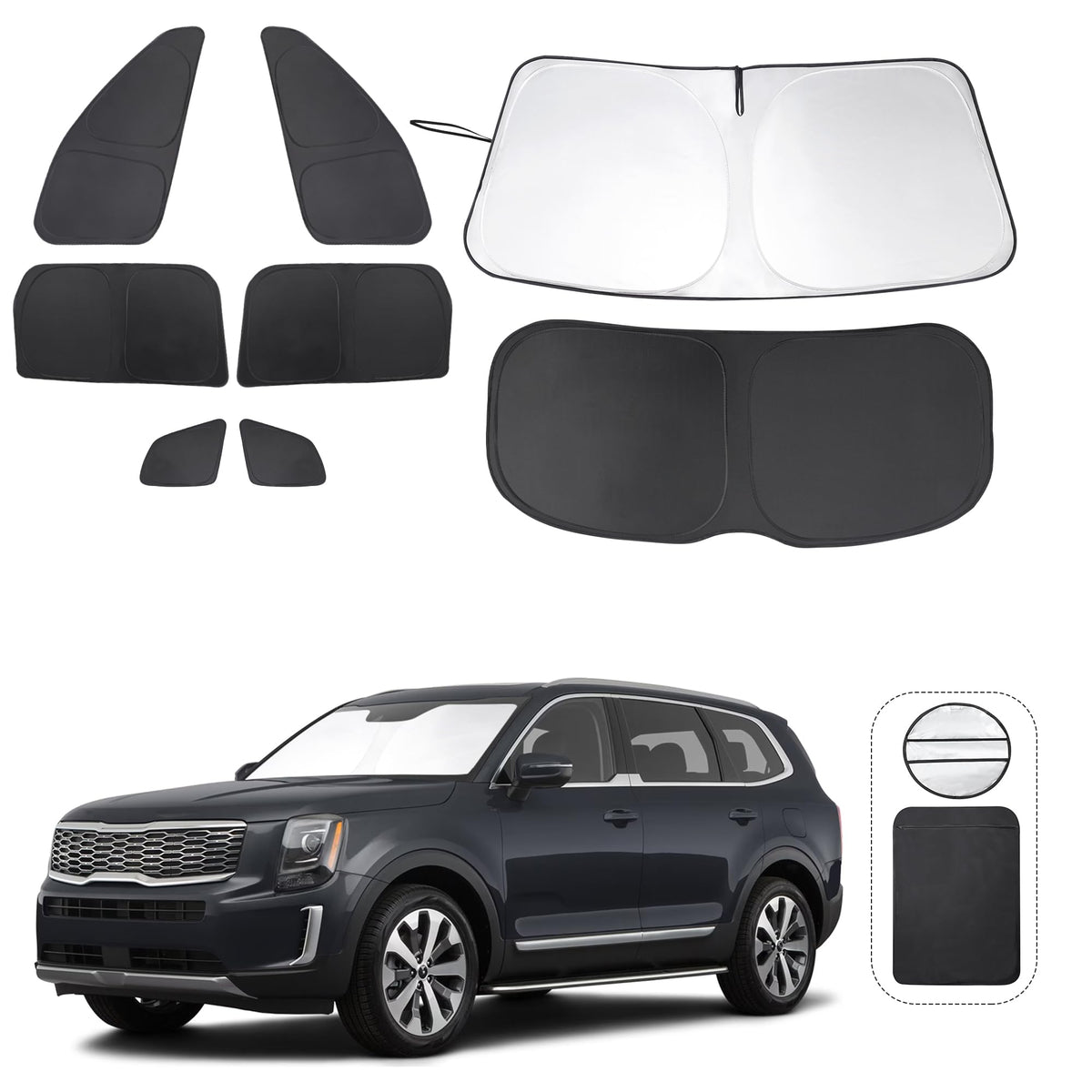 Tinglu Window Shades For Kia Telluride 2020 2021 2022 2023 2024 2025 Accessories Car Side Full Windows Rear Triangular Windshiel