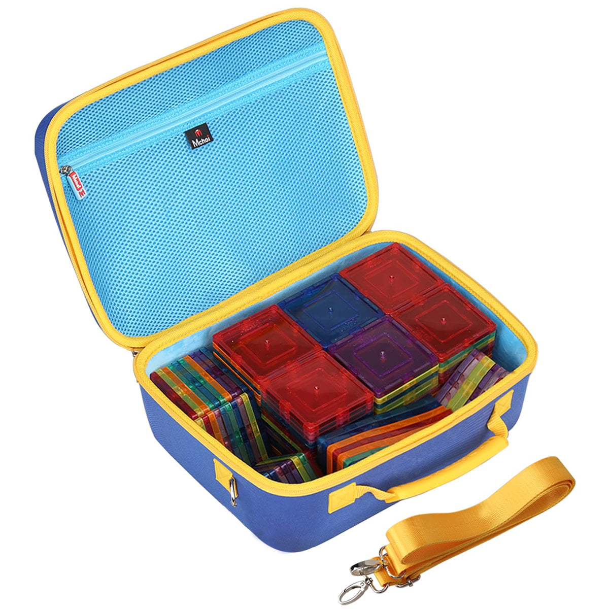 Mchoi Shockproof Carrying Case Fits For Picassotiles/Playmags 100 Piece Set Magnet Building Tiles, Eva Portable Storage Case Sho
