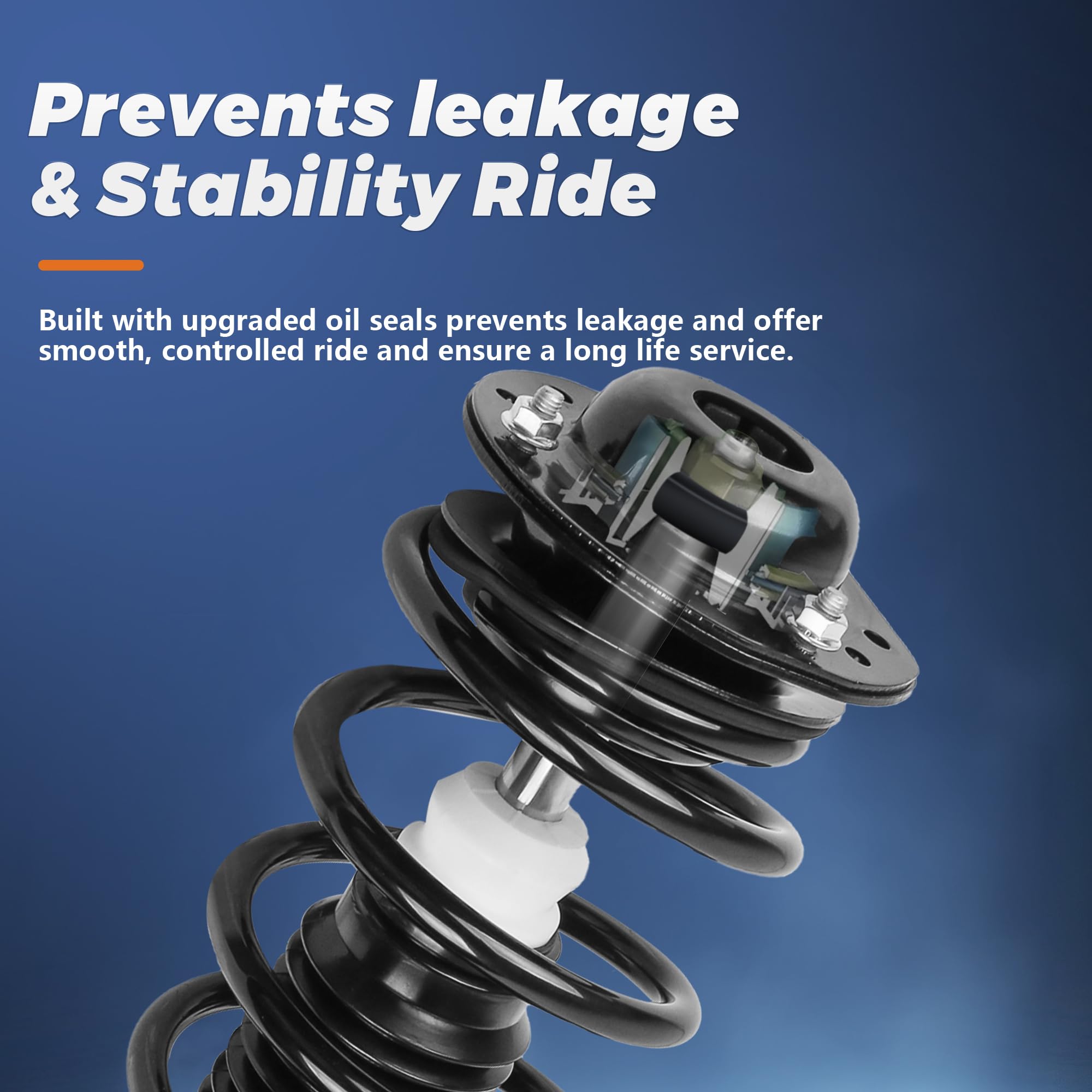 KUIPERAUTO Front & Rear Complete Struts Coil Spring Assembly 172949 25822945 Compatible with 2013-2017 Chevrolet Chevy Traverse