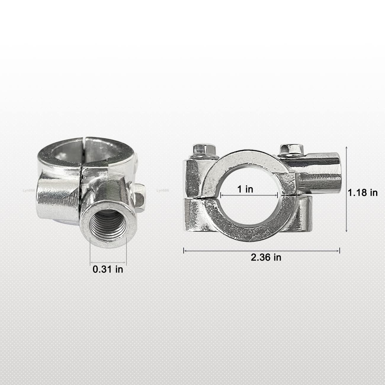 Motorcycle Mirrors Mounts 1 25Mm Handlebar Mirror Mount Holder Clamp Adaptor 8Mm Thread For Motorcycles Atv Scooter Silver(Pack Of 2)