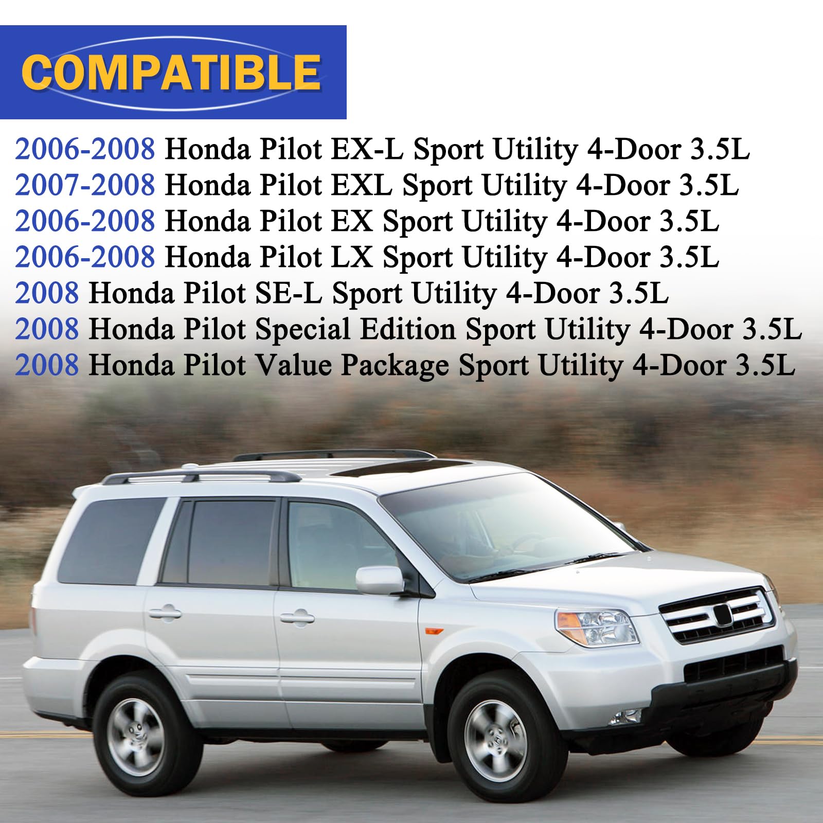 Air Intake Hose Tube With Clamps For 2006-2008 Honda Pilot 3.5L 17228-Ryp-A00