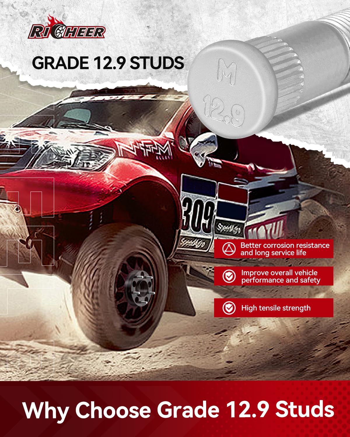 Richeer 1.5 Inch 5X5 Wheel Spacers For 2018-2024 Wrangler Jl, 2011-2024 Grand Cherokee Wk2 Wl, 2019-2024 Gladiator Jt, 2011-2023 Durango, 5X127Mm Forged Wheel Spacer With 14X1.5 Studs & 71.5Mm Bore