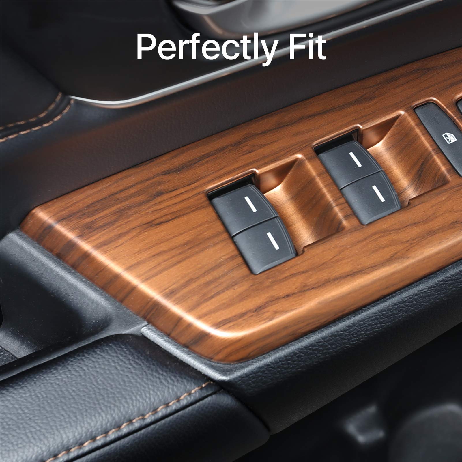 AntBooBoo for Honda CRV Inner Window Switch Panel Cover Peach Wood Grain Trim Interior Accessories for CR-V CR V 2022 2021 2020