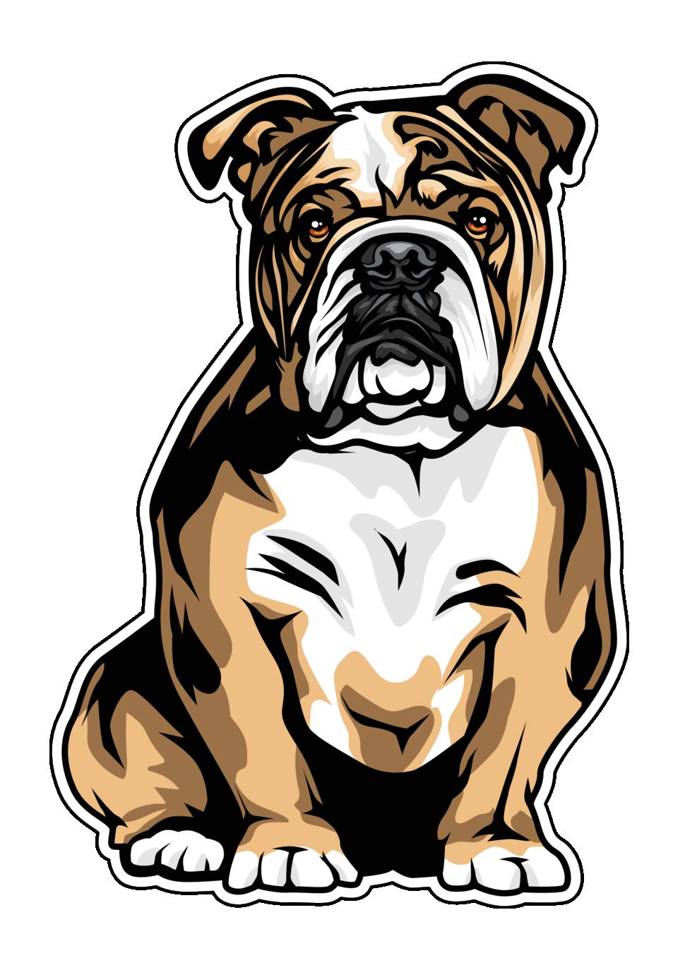 Wickedgoodz Diecut English Bulldog Decal - Dog Bumper Sticker - For Laptops Tumblers Windows Cars Trucks Walls - Full Color