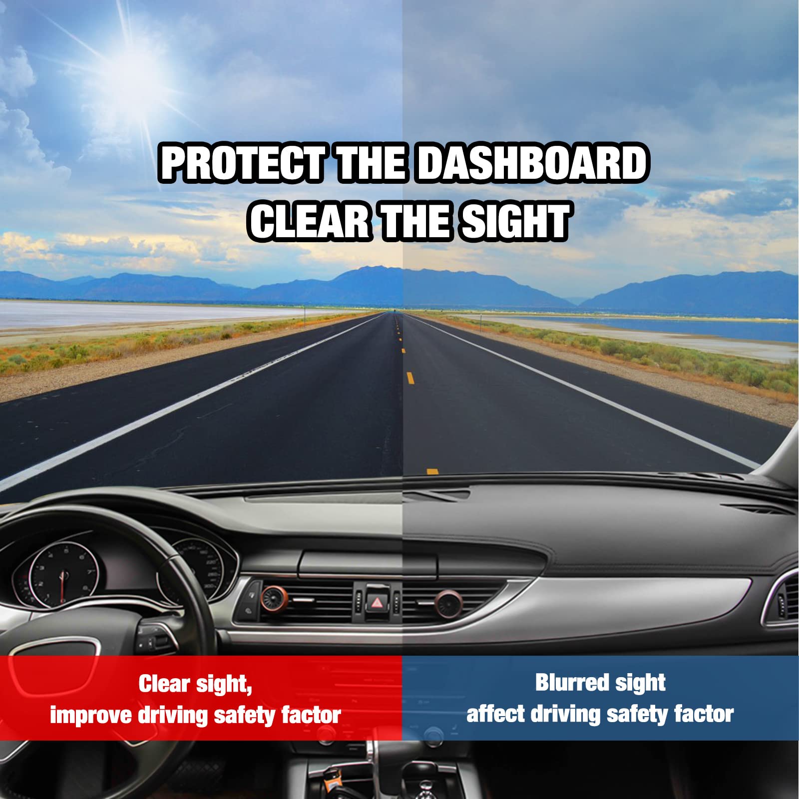 Berksyde Dashboard Dash Cover Mat Carpet Compatible With 2010-2013 Mazda 3 Sedan/Hatchback/Mazdaspeed 3(Black)