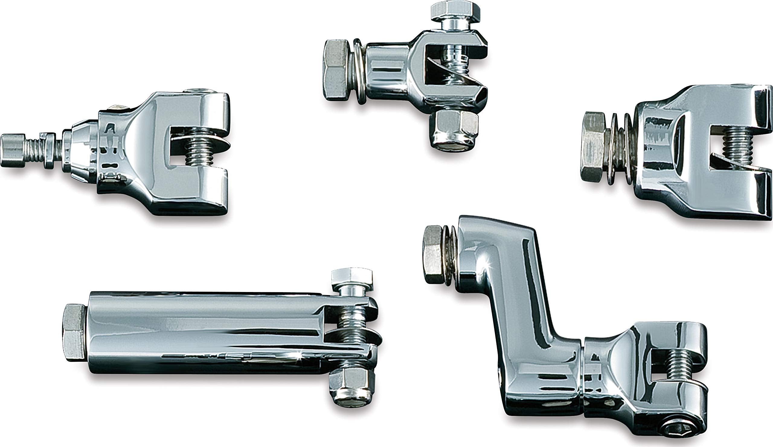 Kuryakyn 8061 Motorcycle Foot Control Component: Short Magnum Footpeg Mounts with 1/2''-13 Mounting Bolts, Chrome, 1 Pair