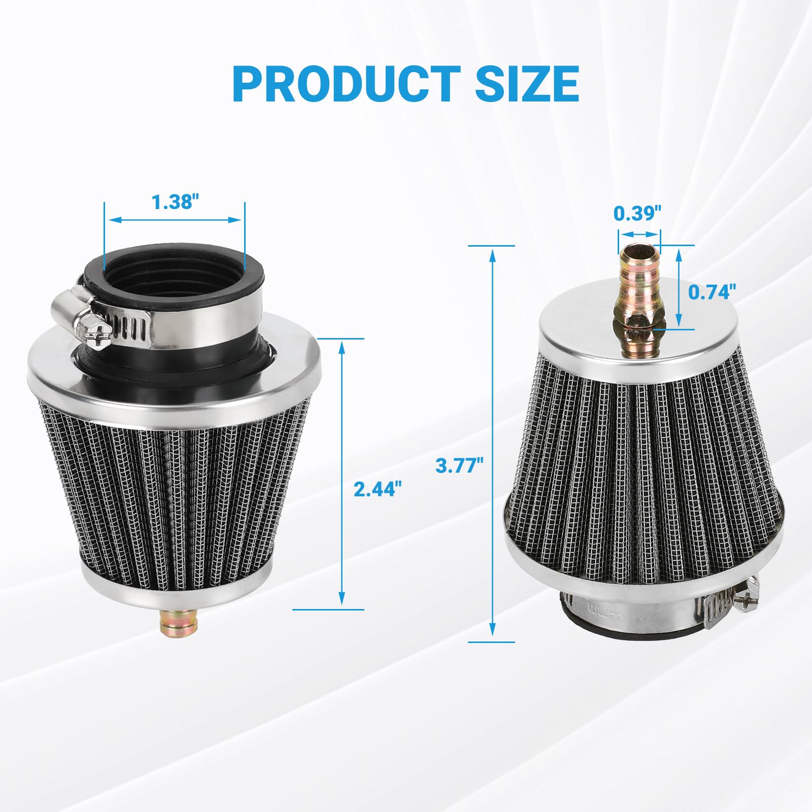 EOPOAYI 35mm (1-3/8'') Air Filter with Nipple Compatible with Taotao Coolster 125cc 110cc 90cc 70cc 50cc ATV Quad 4 Wheeler Baja