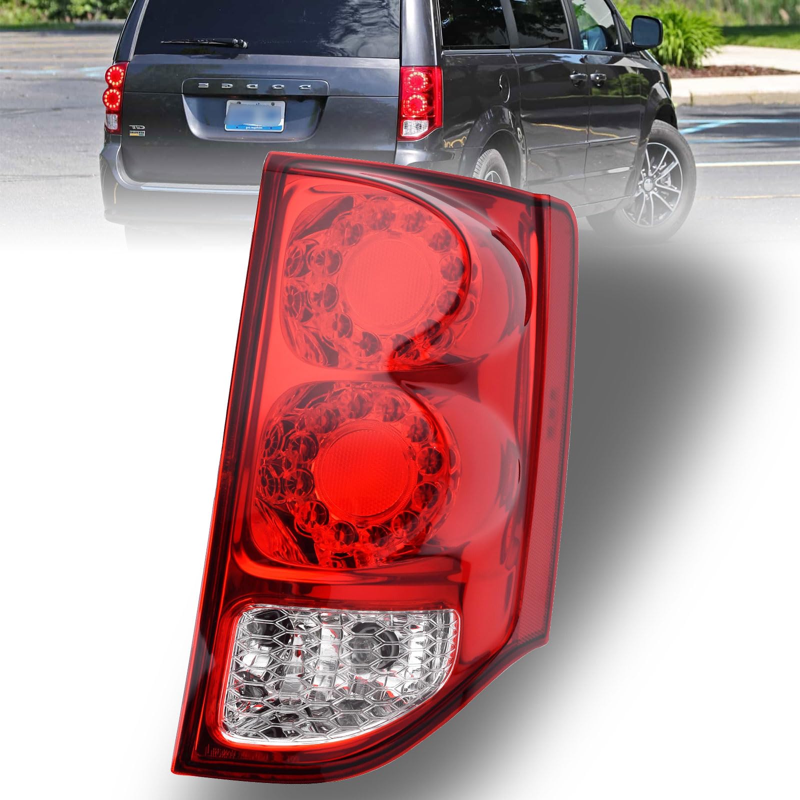 Nakuuly Tail Light Compatible With 2011-2020 Dodge Grand Caravan Right Passenger Side LED Taillight Rear Lamp Brake Signal Assem