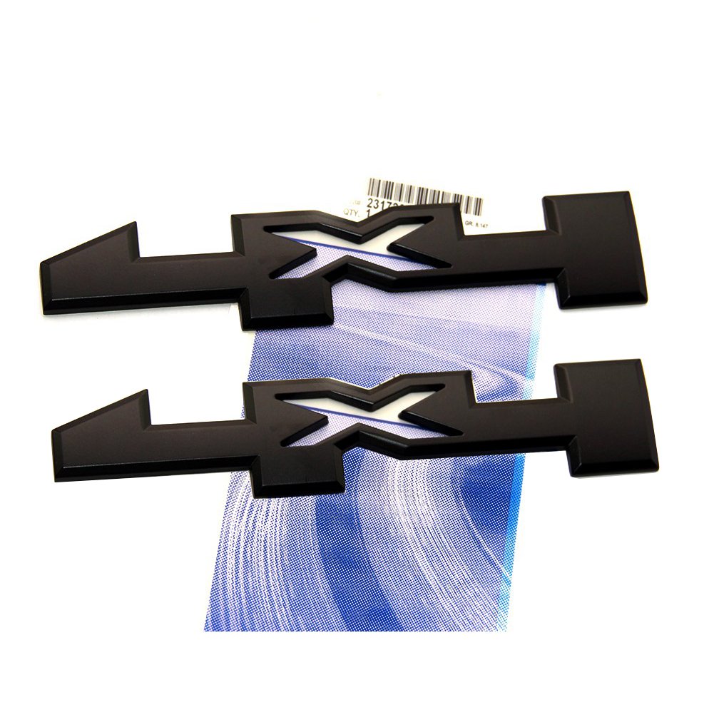 Yoaoo 2X Oem 4 X 4 Door Emblem Badge 4X4 Nameplate 3D Gm Silverado Sierra 1500 2500Hd 3500Hd Matte Black