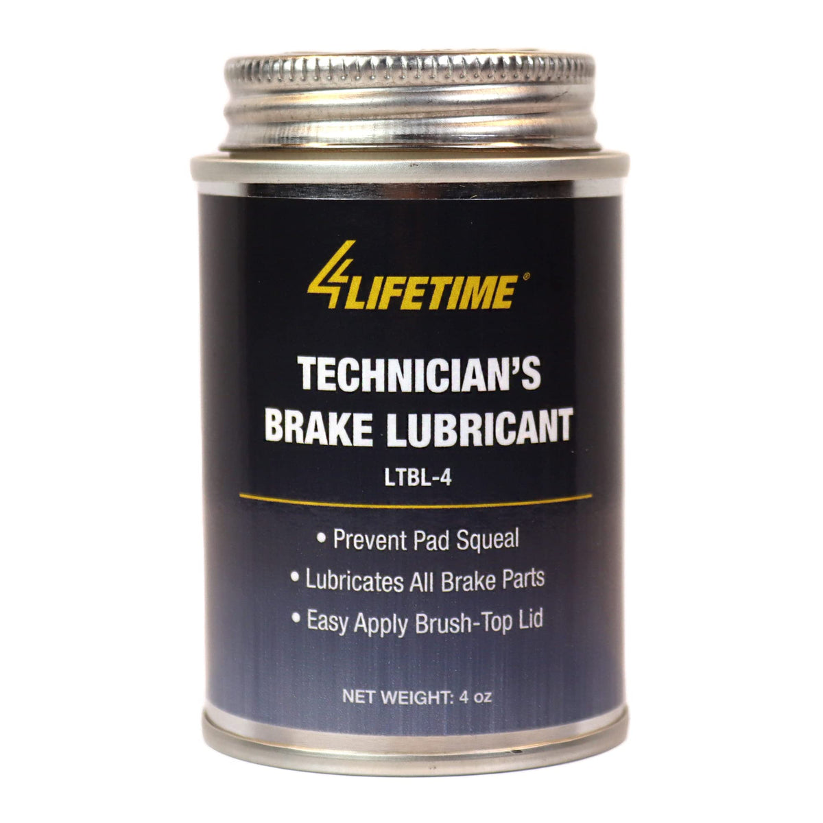 4LIFETIMELINES Technician's Grade Brake Lubricant - Rust and Corrosion Protection - Silences Squeaks - Mess-Free Application with Brush Top Can - 4 oz