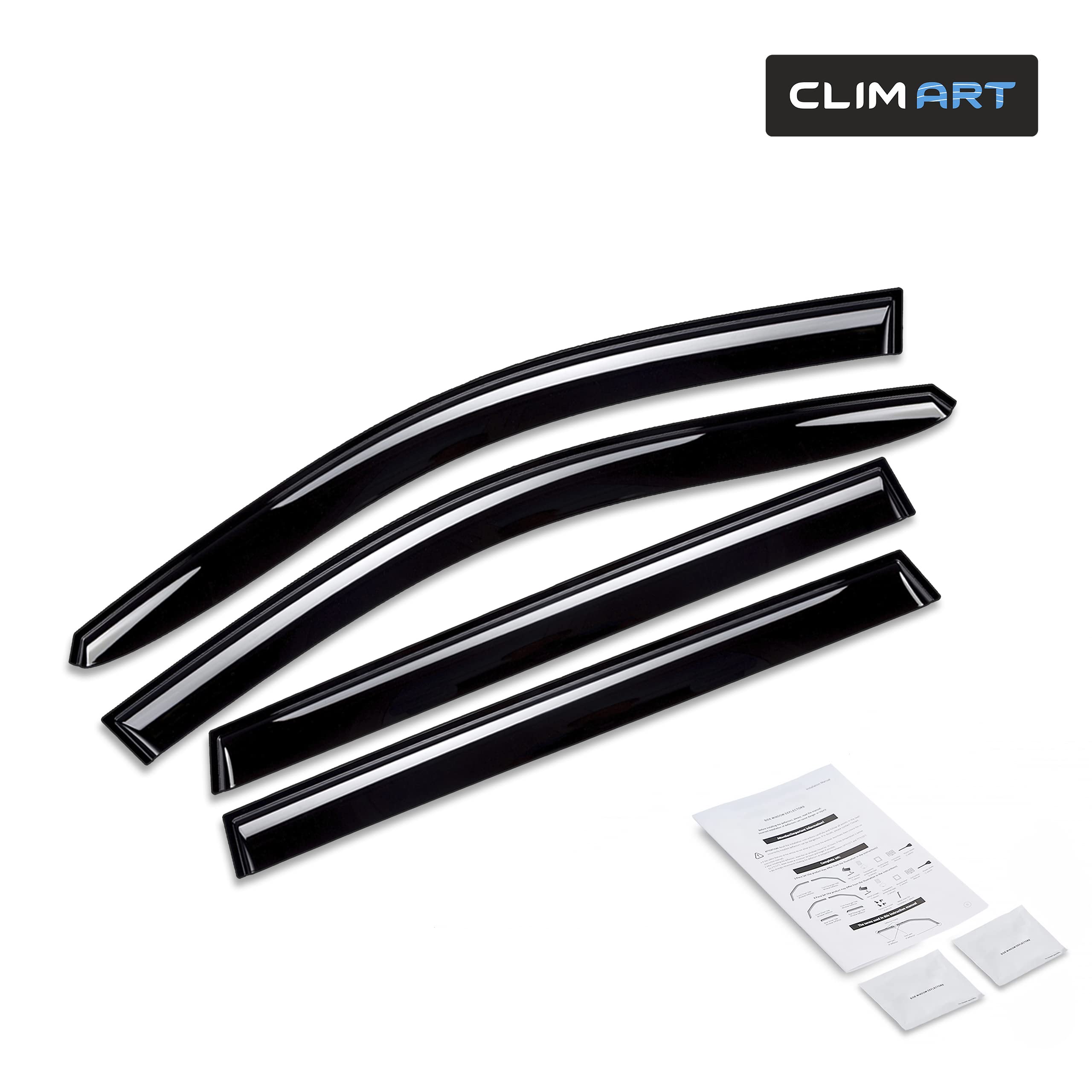 Clim Art Incredibly Durable Rain Guards For Jeep Cherokee 2014-2023, Original Tape-On Window Deflectors, Vent Deflector, Window