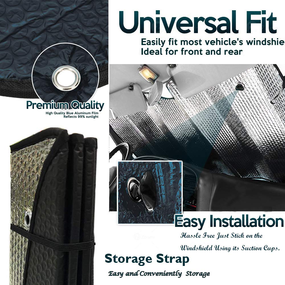 Big Ant Windshield Sun Shade Uv Rays Sun Visor Shade,Auto Front Windshield Sunshade Car Folded Sun Shield Shade,Keeps Vehicle Co