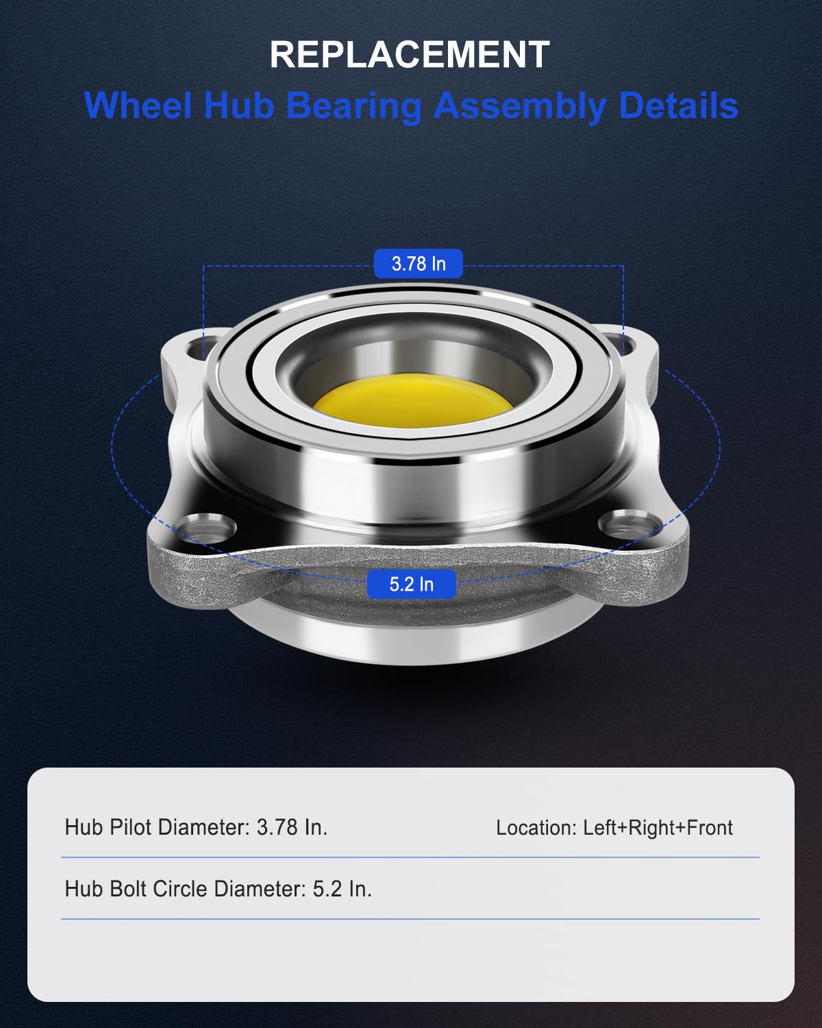 ECCPP Replacement for Wheel Bearing Hub 515040 Hub Bearing Assembly Hub Assemblies Front Axle for Lexus GX460 GX470 Base Model f