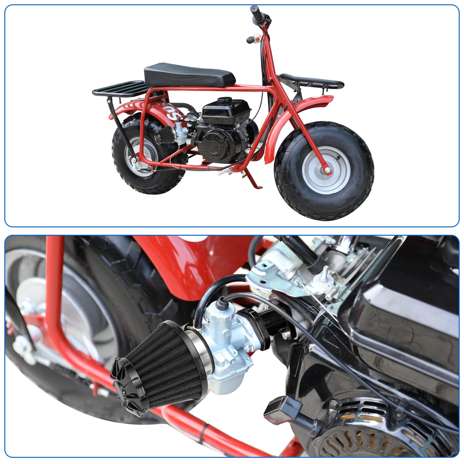 Yoxufa 212Cc Carburetor Vm22 Carb Exhaust Pipe Muffler Stage 2 Kit For Predator 196Cc 200Cc 6.5Hp Engine Coleman Ct200U Bt200X Baja Warrior Mb200 Gx160 Gx200 Mini Bike Go Kart High Performance Parts