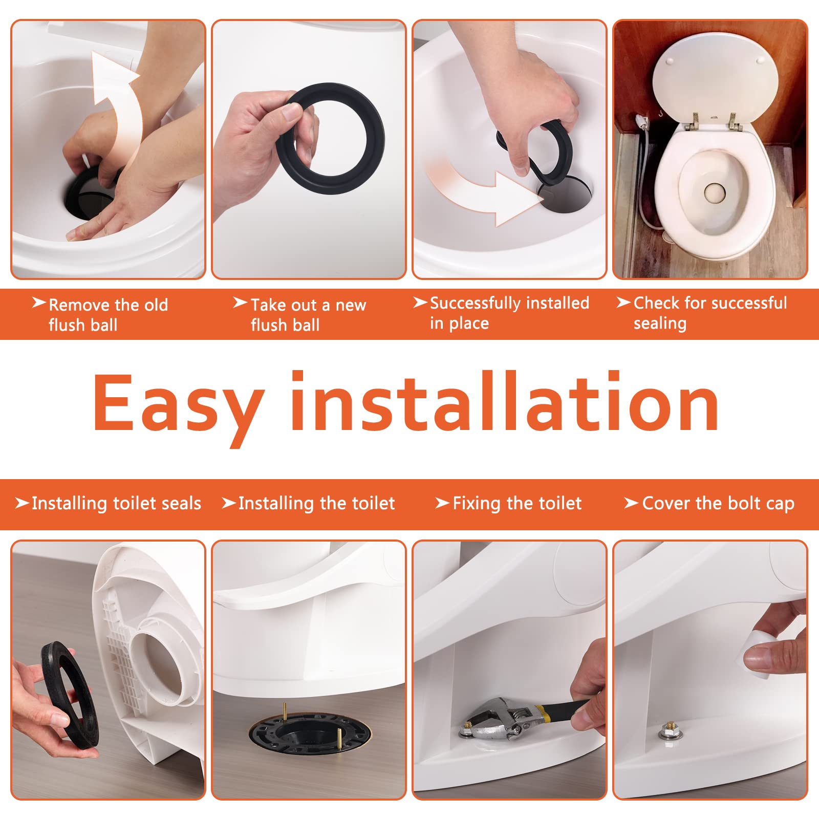 Boeemi Rv Toilet Seal Kit Compatible With Dometics 300/310/320 Series To Replace 385311652 Camper Bowl Seal Part And 385311658 F