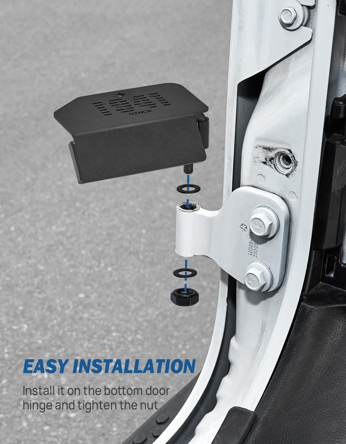 JOYTUTUS Upgraded 120 Wrangler Foot Pegs Compatible with Wrangler JK JL Gladiator JT 2007 to 2024,Exterior Door Hinge Foot Rest