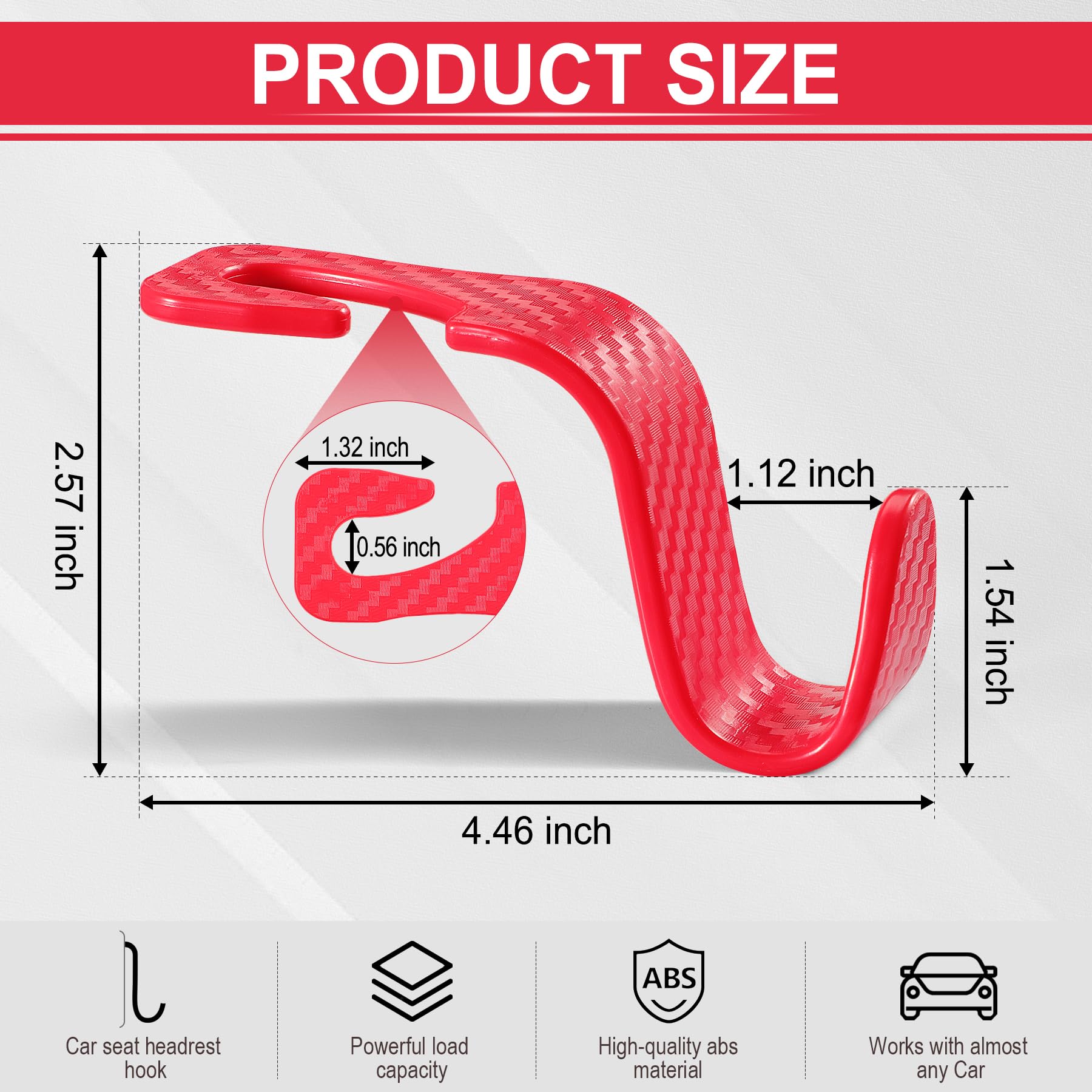 Livtee Car Purse Hook, Headrest Hook For Car, 4 Pack Universal Auto Car Seat Headrest Hook Hangers Organizer For Purse Coat Umbr