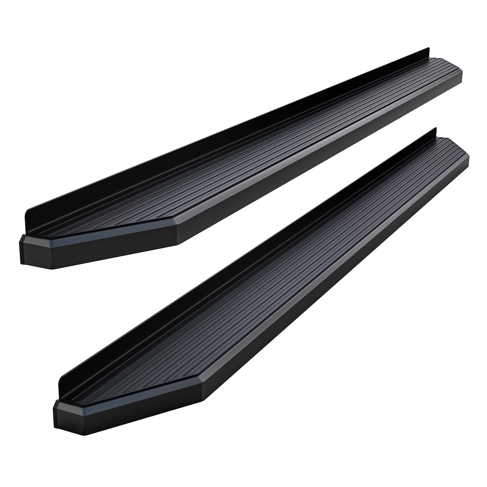 APS 6in (Black Flat) Running Boards Compatible with Chevy Silverado GMC Sierra 1500 2019-2025 Crew Cab & 2500 HD 3500 HD 2020-20